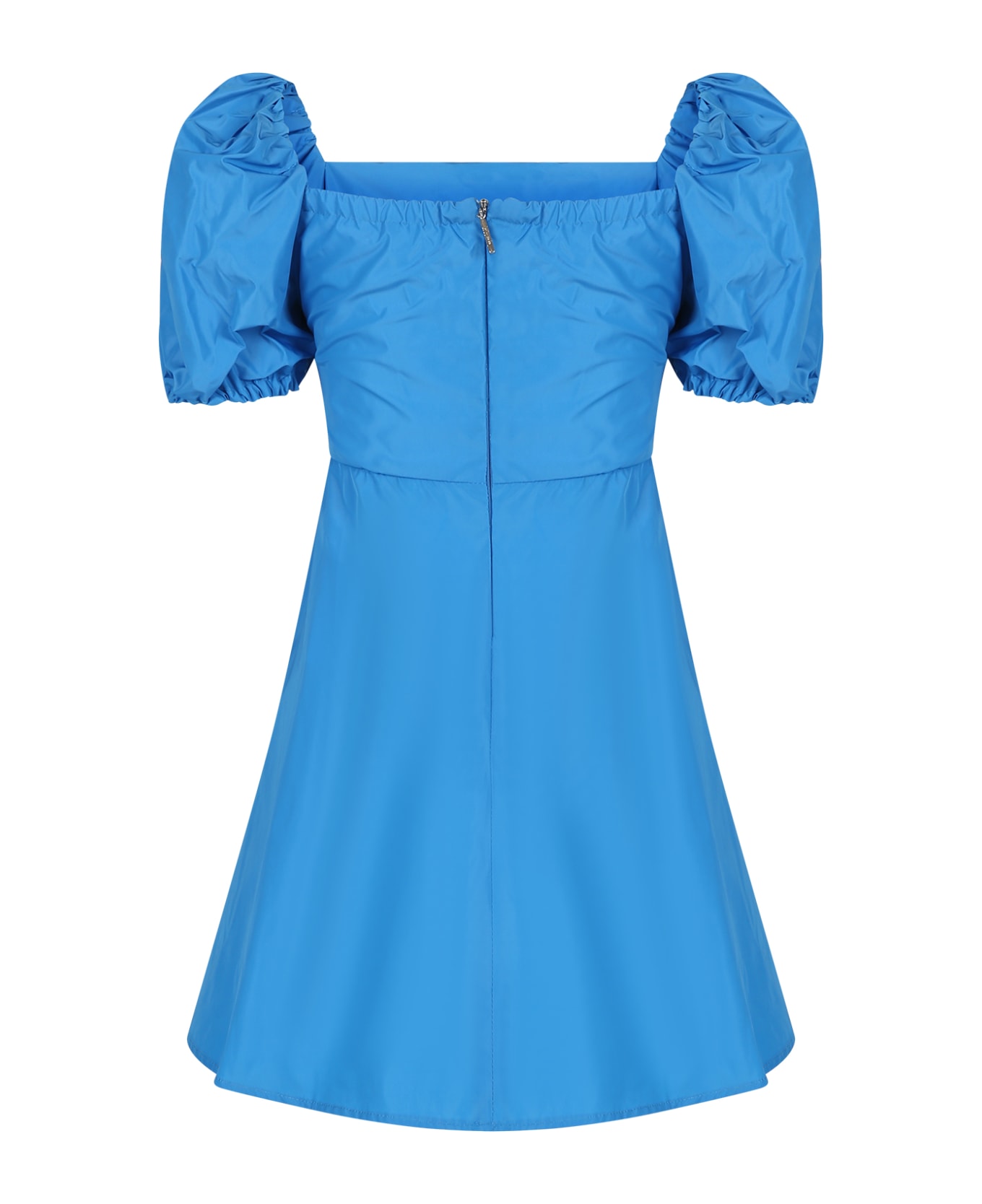 MSGM Light Blue Dress For Girl With Logo - Light Blue