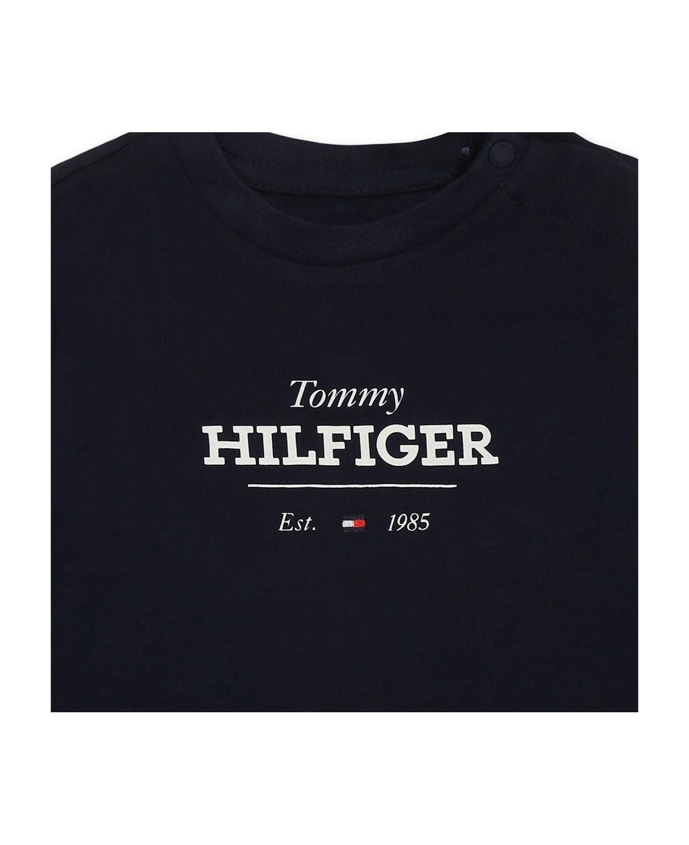 Tommy Hilfiger Blue T-shirt For Babykids With Logo - Blue