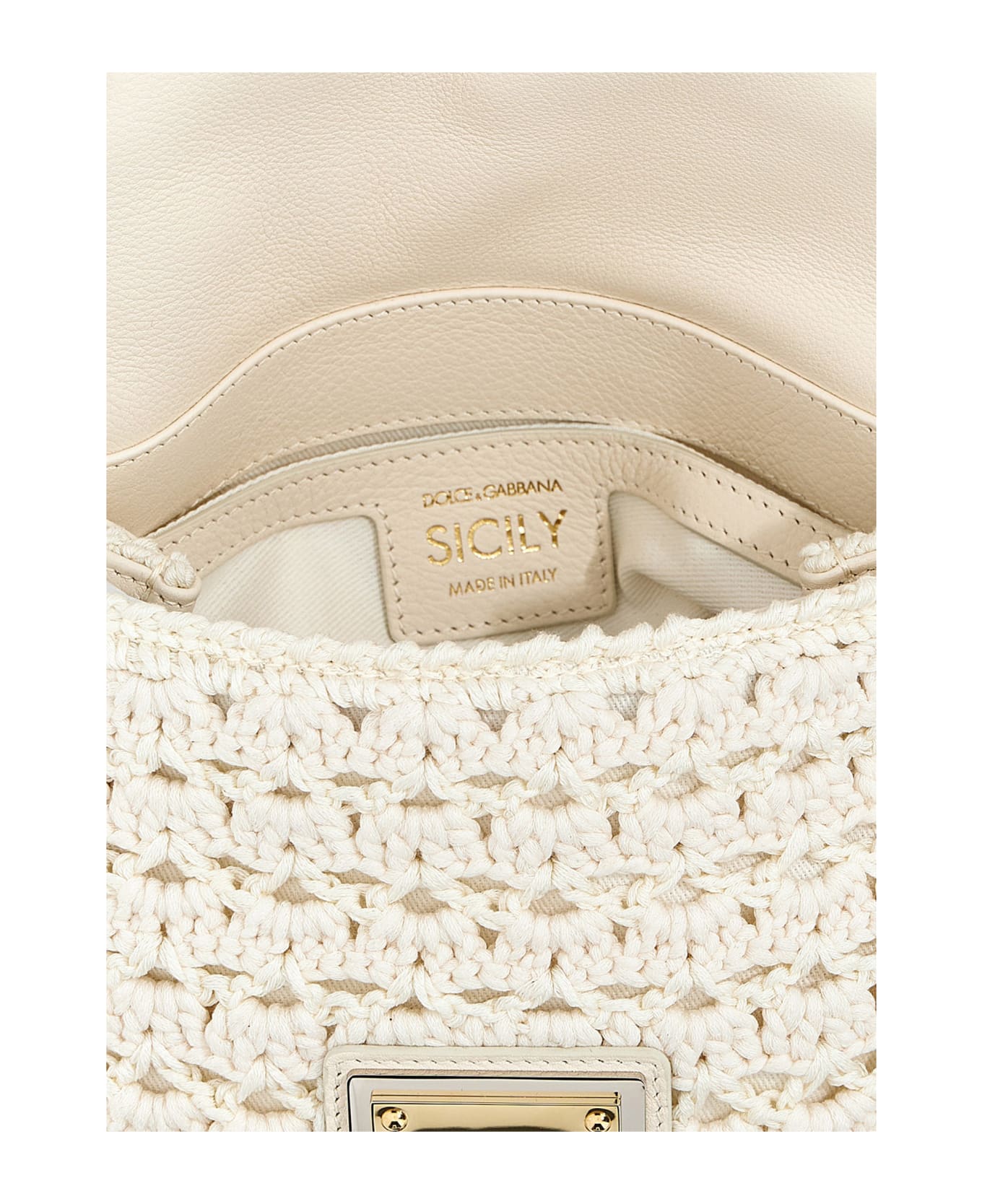 Dolce & Gabbana Crochet Handbag - White