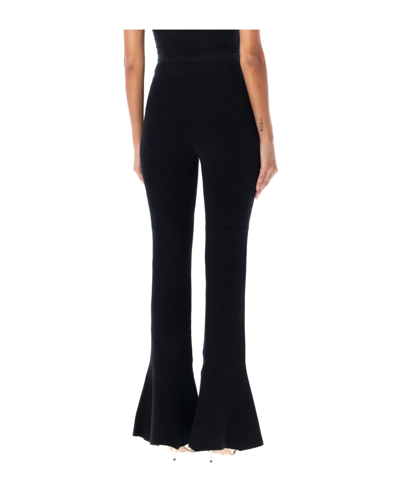 Alessandra Rich Wool Blend Knitted Trousers - BLACK