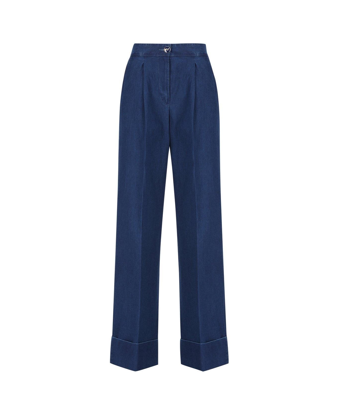 Valentino Garavani Button Detailed Straight Leg Jeans