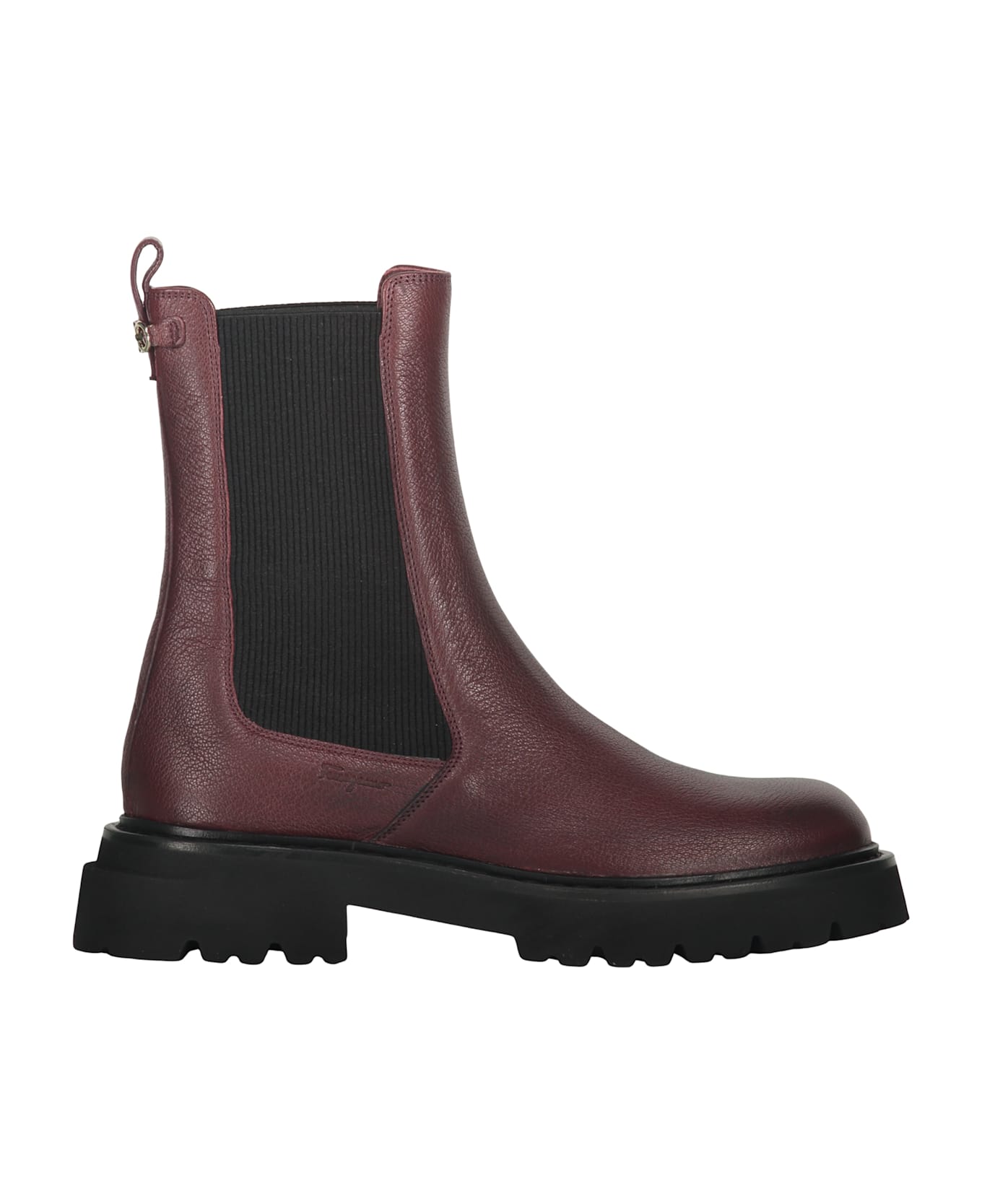 Ferragamo Leather Ankle Boots - Burgundy