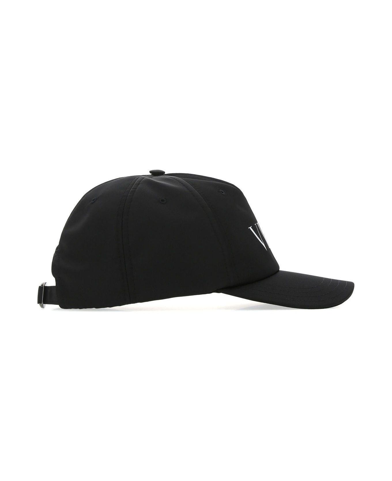 Valentino Garavani Black Nylon Baseball Cap - Black
