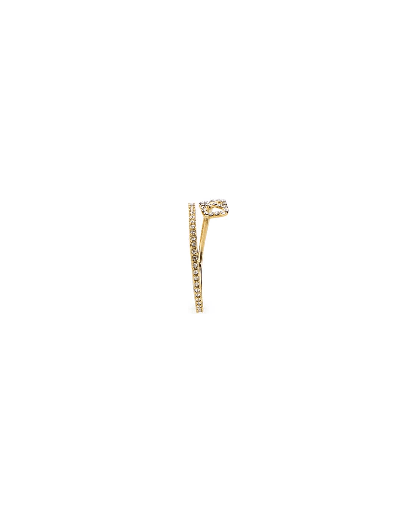 Valentino Garavani Gold Metal Vlogo Signature Ring - ORO18CRYSTALSILVERSHADE