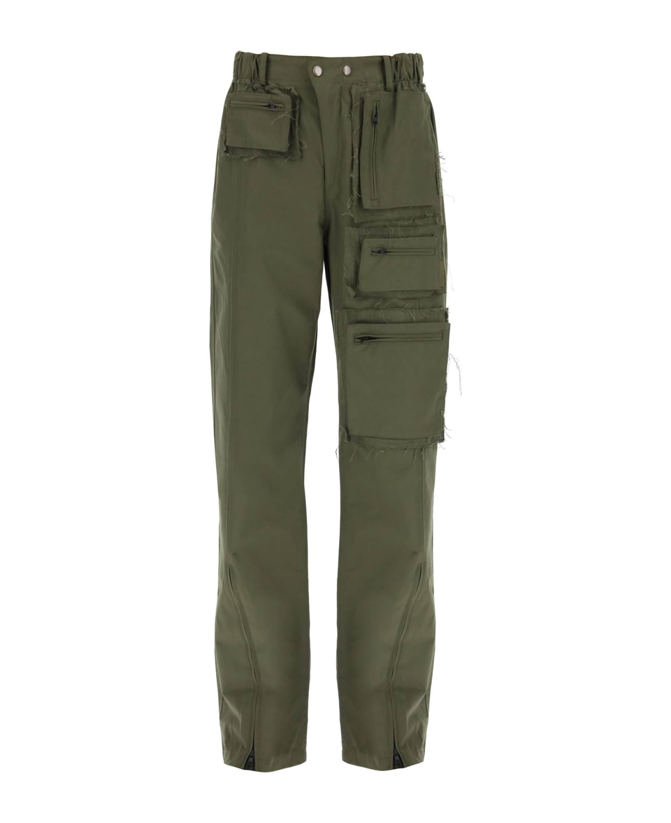 Andersson Bell Cargo Pants With Raw-cut Details - KHAKI (Green) ボトムス