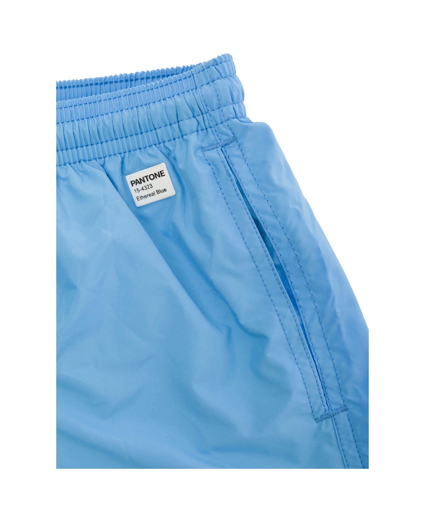 MC2 Saint Barth Light Blue Swim Shorts With Pantone Patch In Fabric Baby - Light blue