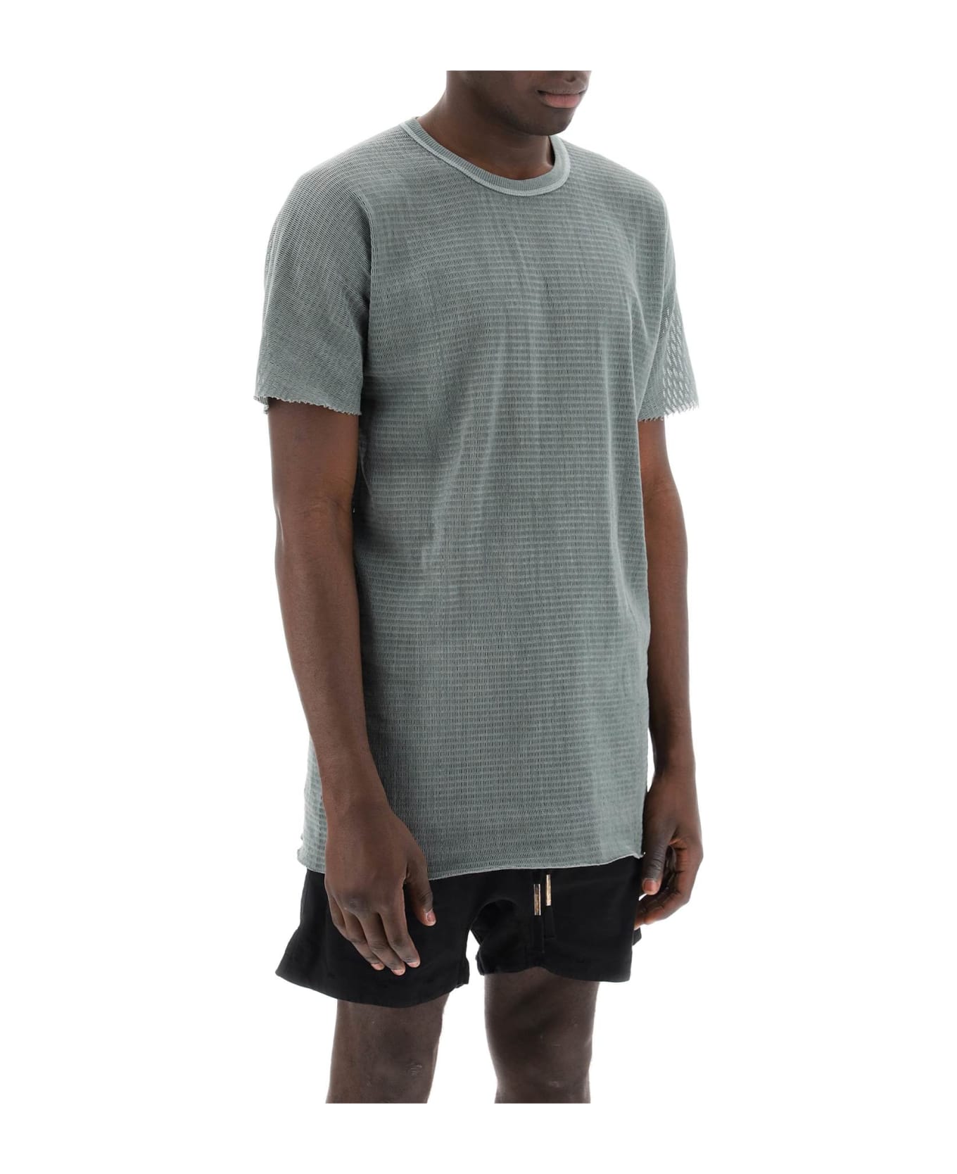 Boris Bidjan Saberi Cotton Perforated T-shirt - ALGA (Green)