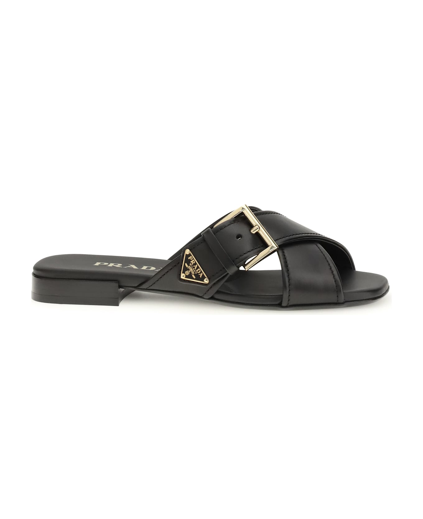 Prada Leather Sandals - Nero