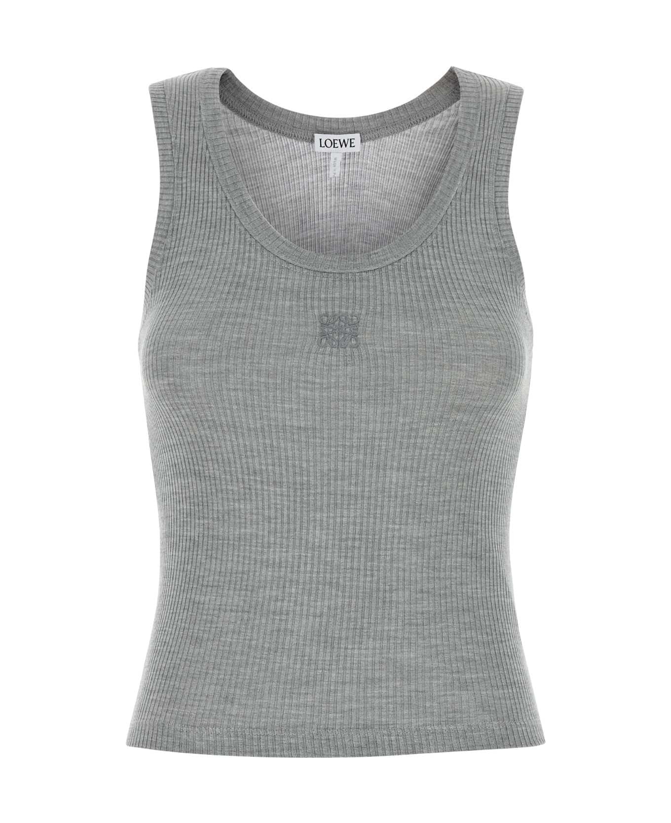 Loewe Grey Silk Tank Top - GREYMELANGE