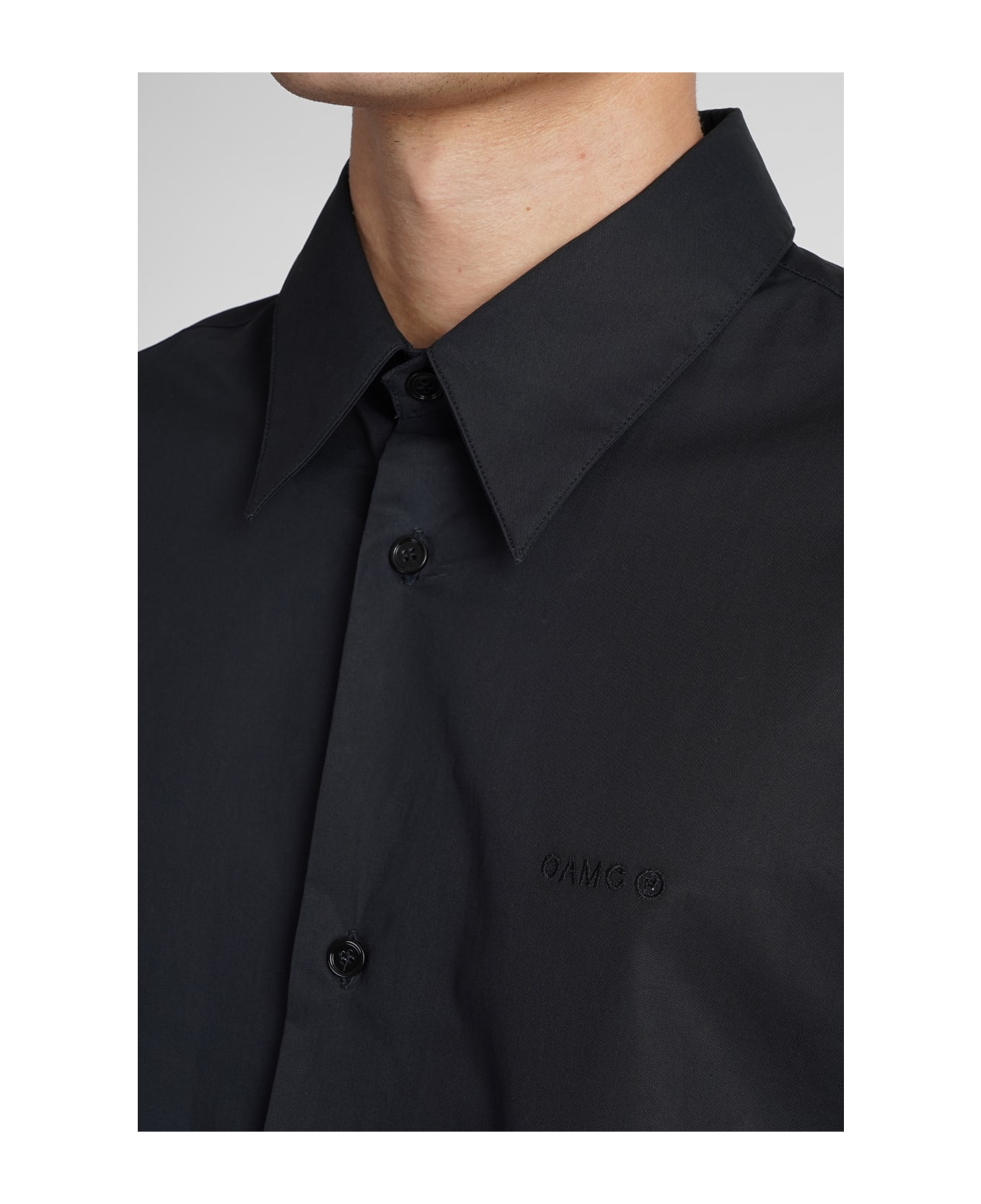 OAMC Mark Shirt Woven Shirt In Black Cotton - black