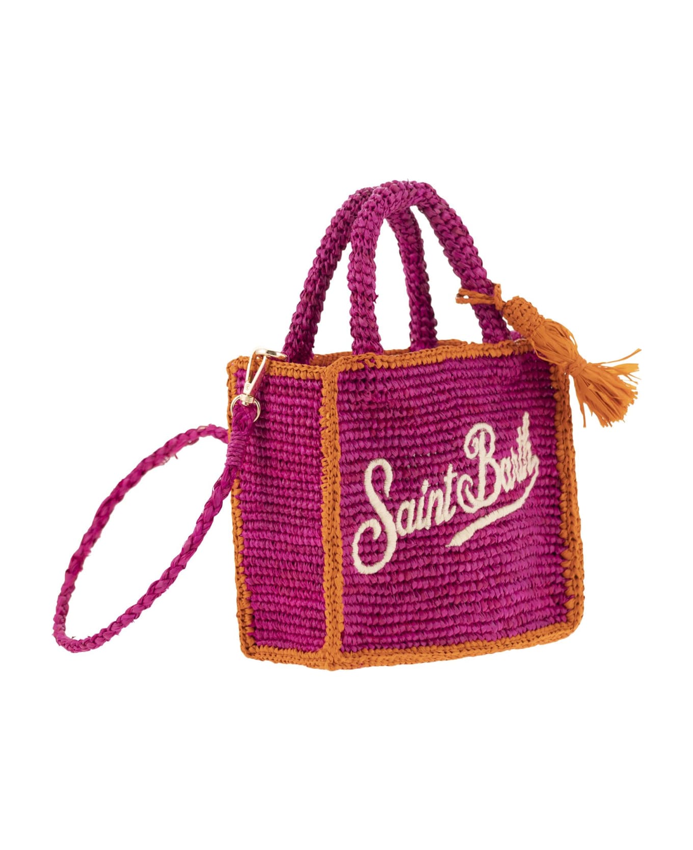 MC2 Saint Barth Vanity - Mini Raffia Bag With Embroidery - Fuchsia