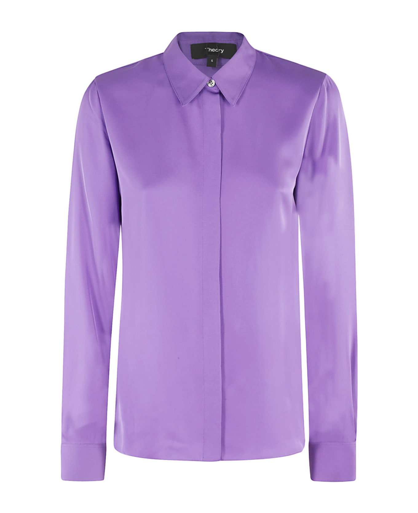 Theory Classic Fitted Shirt - Qy Bright Peony