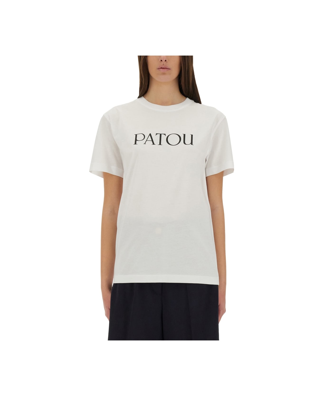 Patou Logo Print T-shirt - WHITE