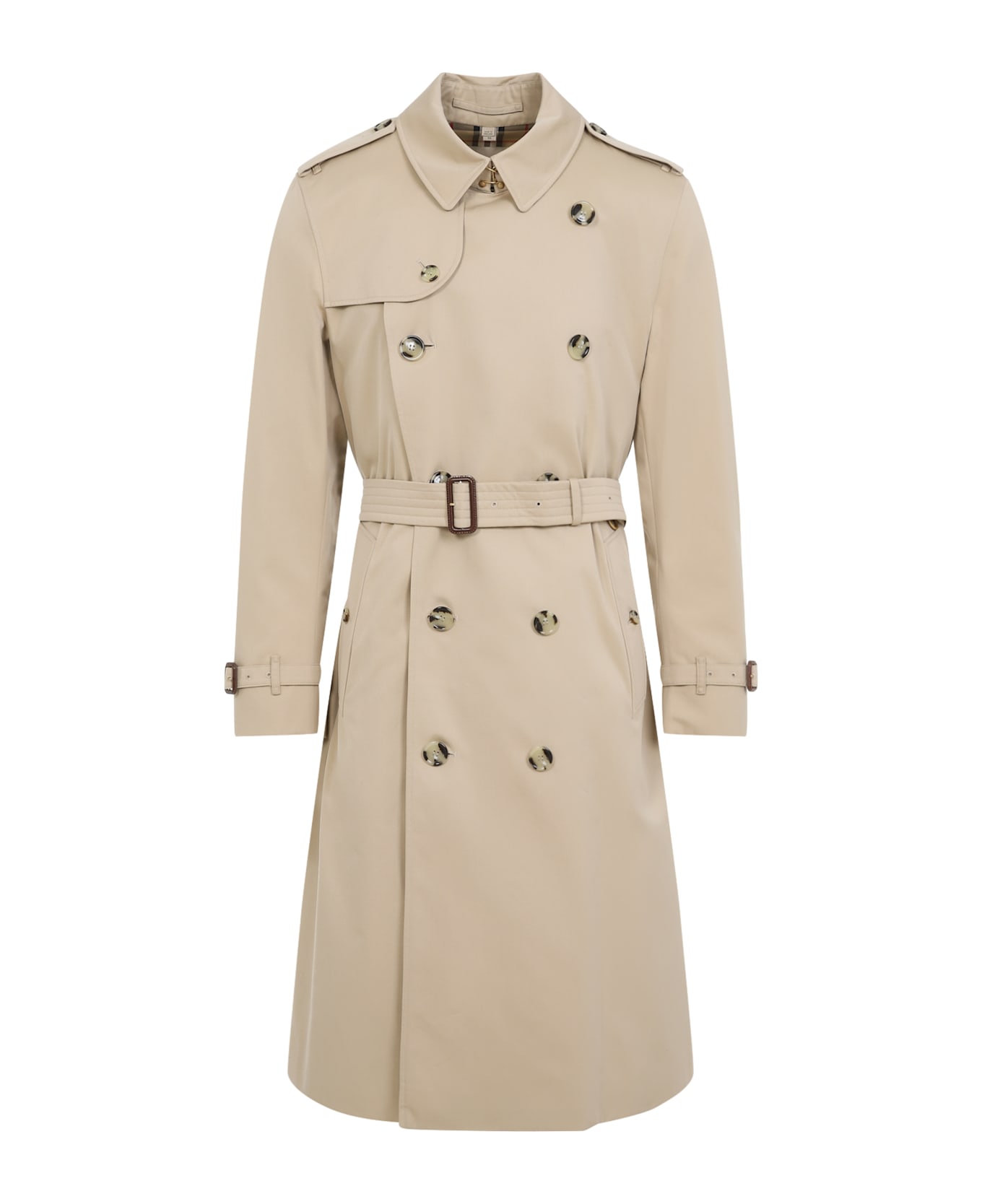 Burberry Kensington Long Cotton Trench - Honey