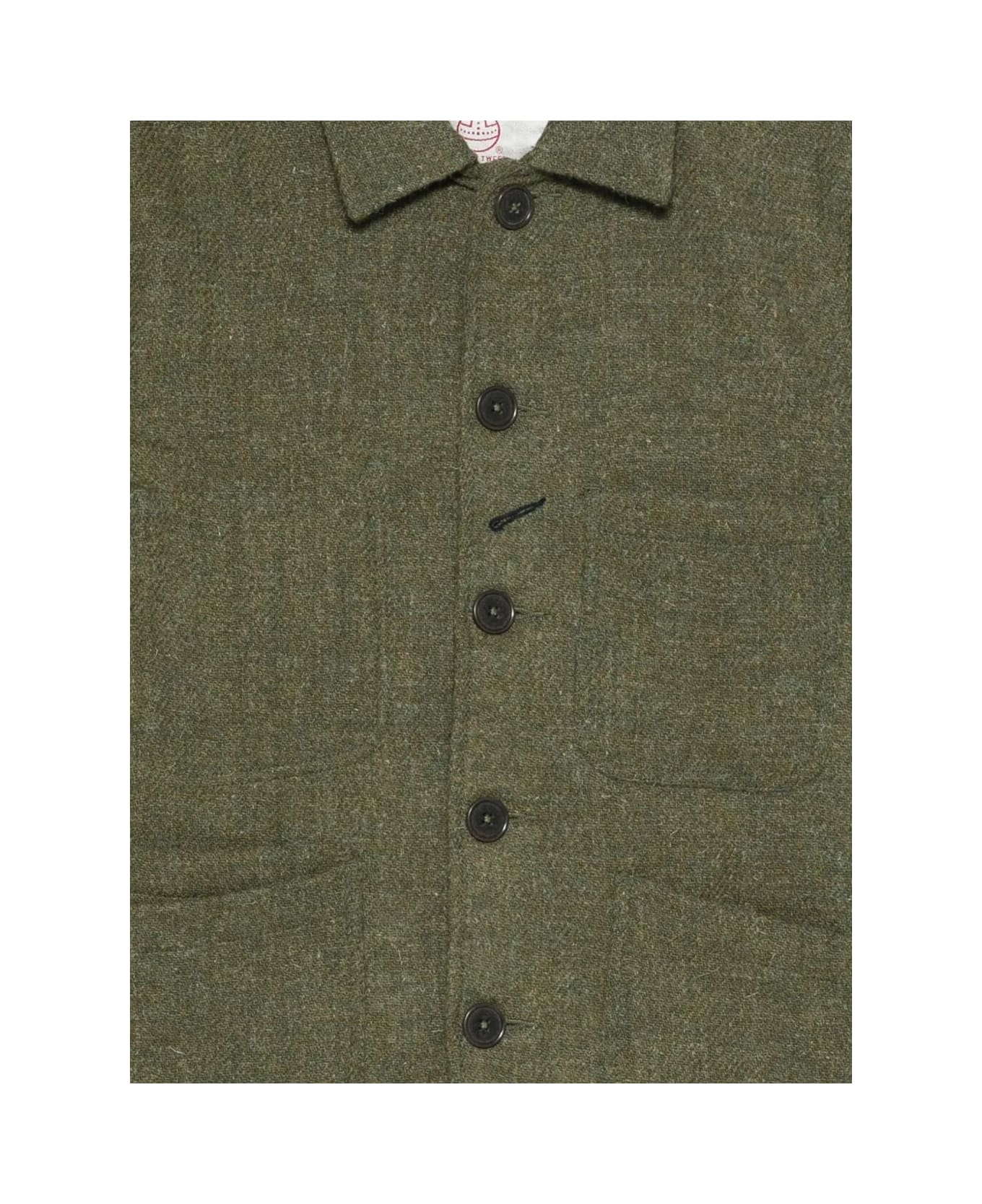 Universal Works Harris Tweed Plaid Bakers C Jacket - Green