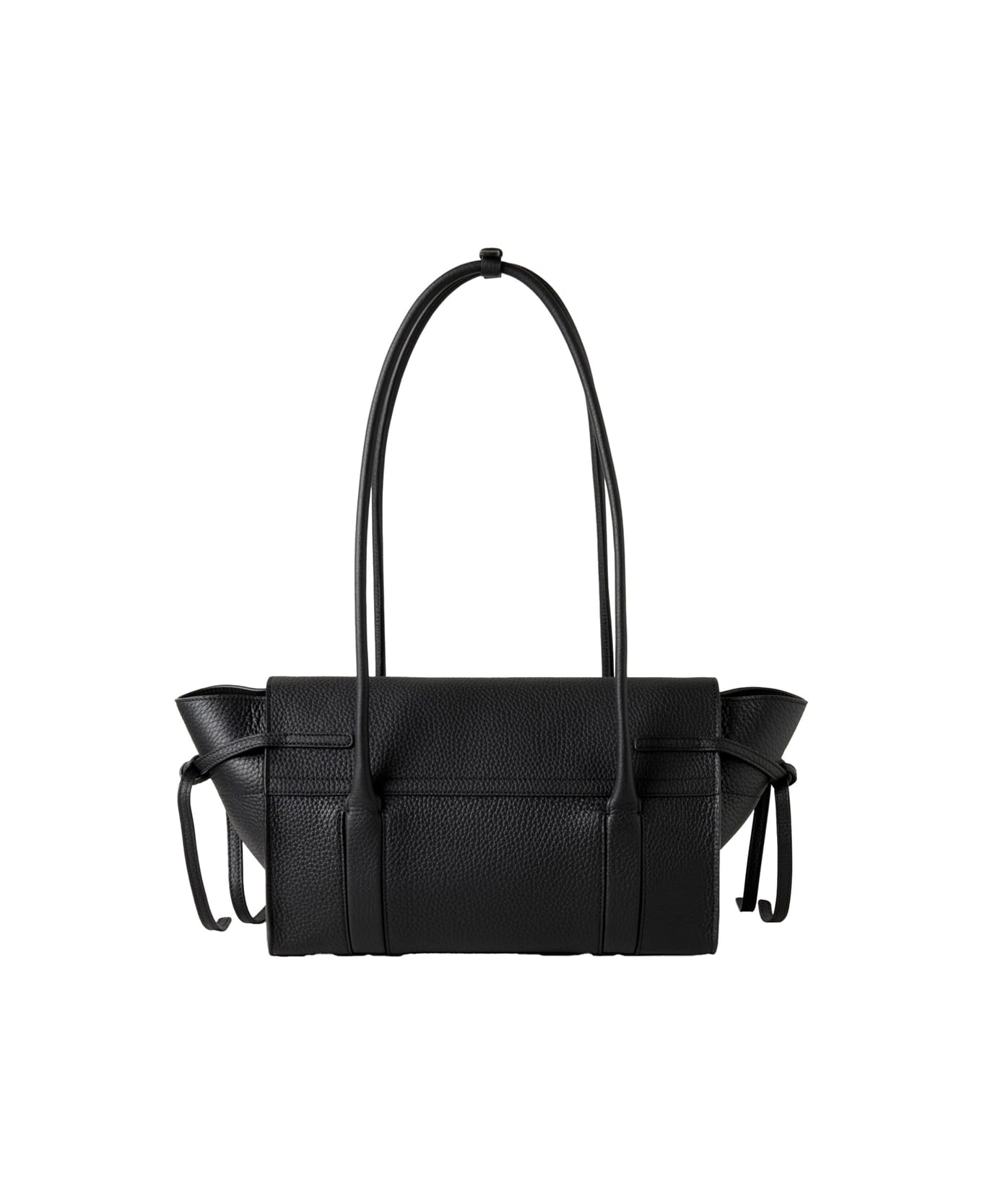 Mulberry 
small Bayswater
 Black Shoulder Bag With Laminated Logo In Leather Woman - Black