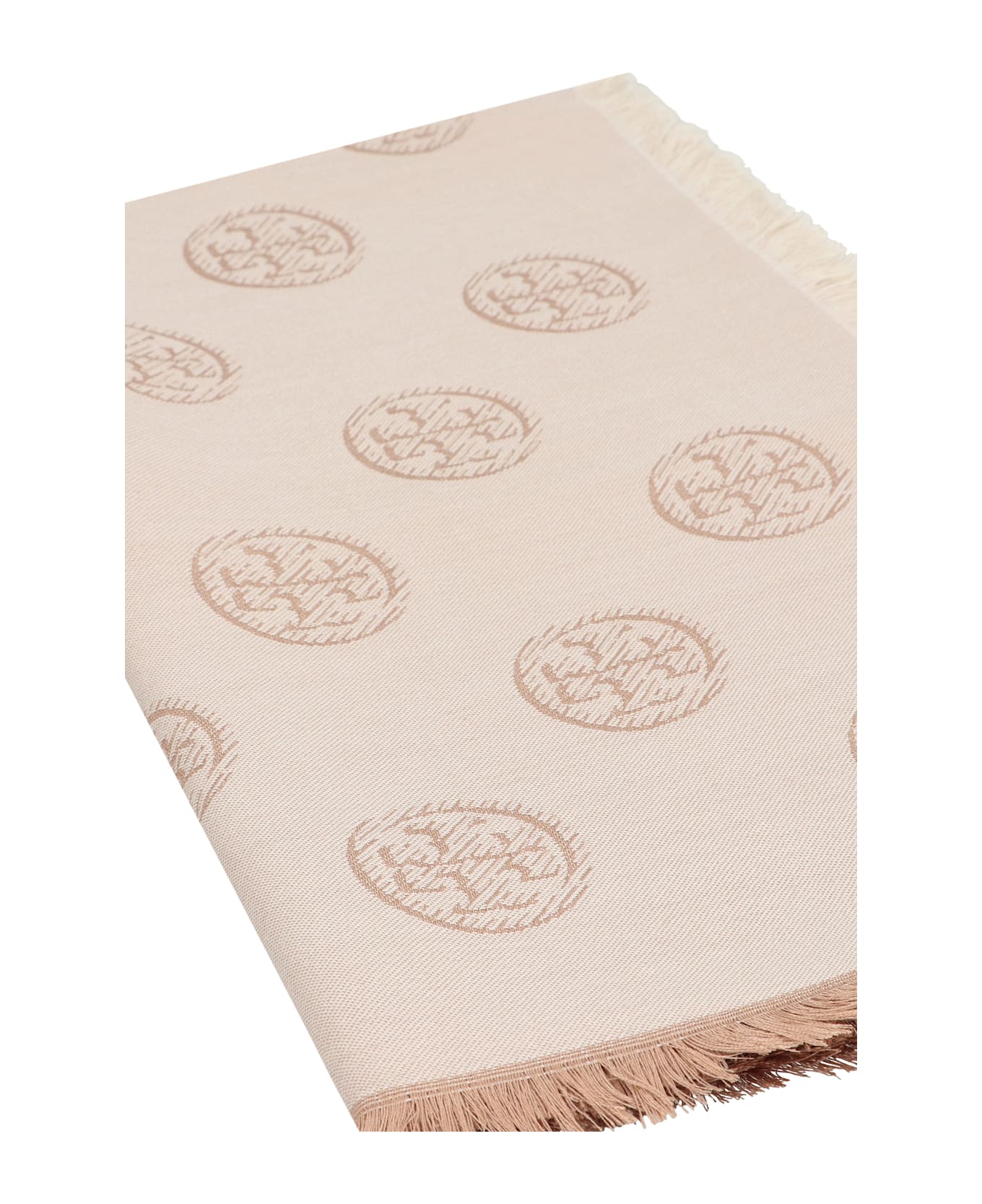 Tory Burch Wool And Silk Scarf - Beige