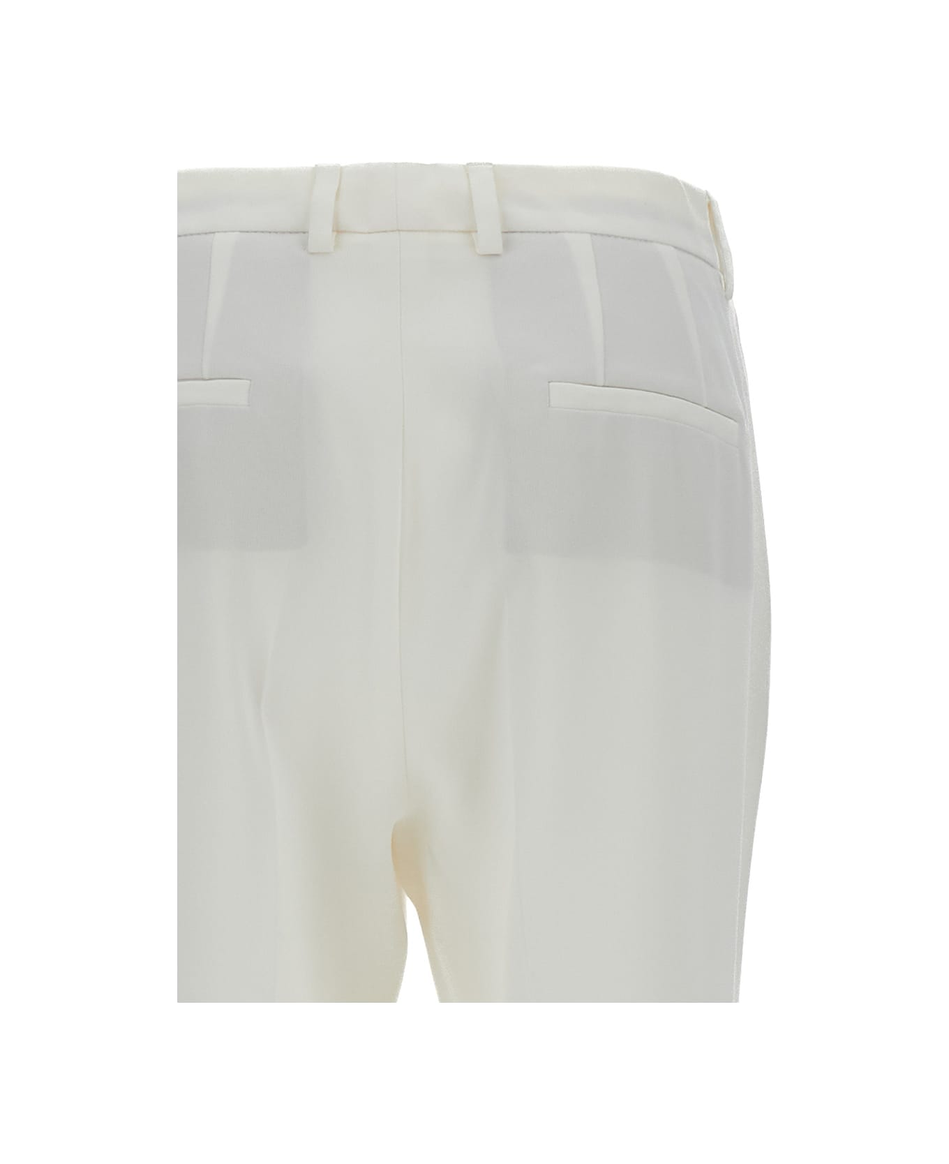 Alberto Biani White Low Waist Flared Trousers In Technical Fabric Woman - White