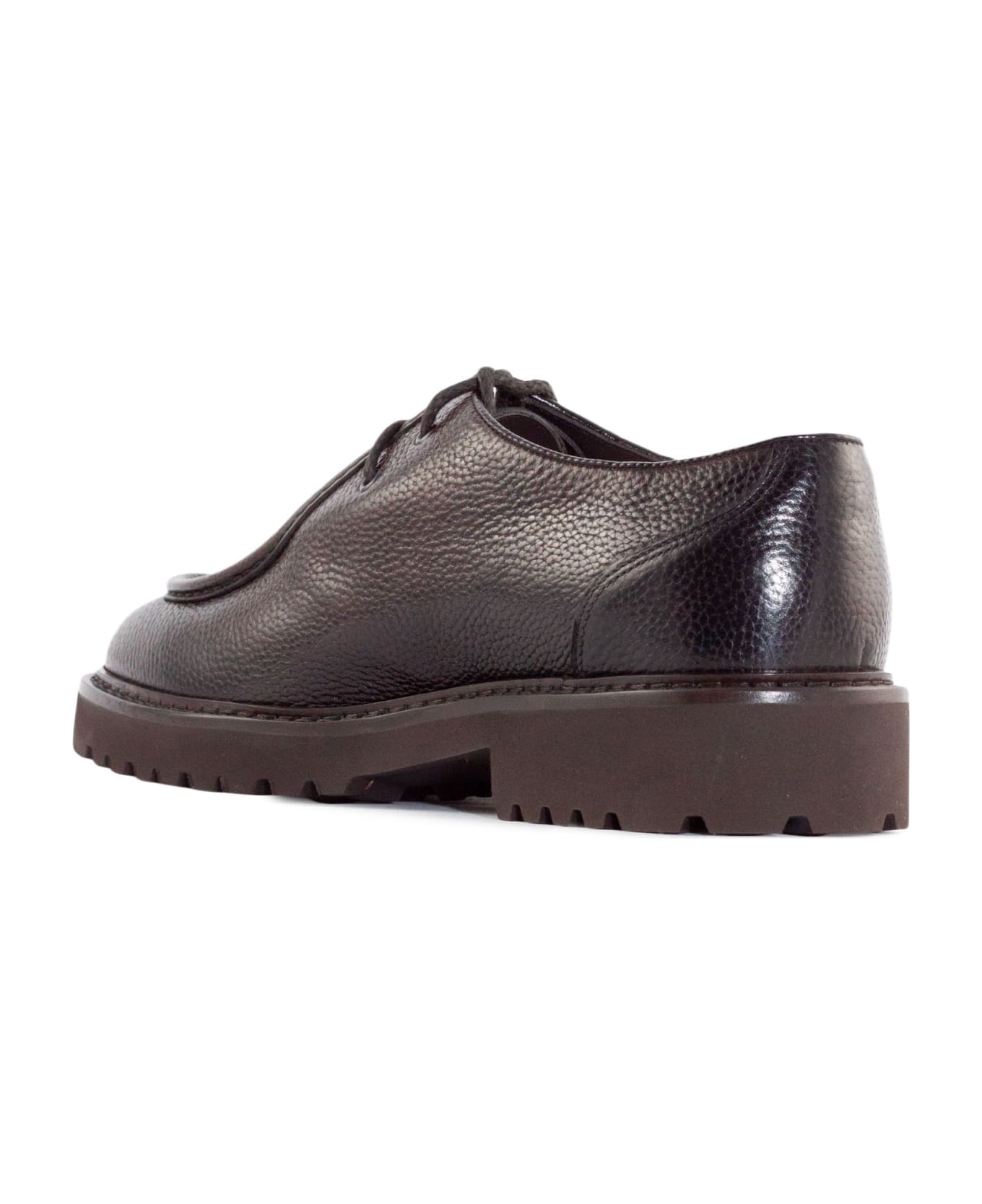 Doucal's Ebony Inca Leather Derby Shoes - Brown