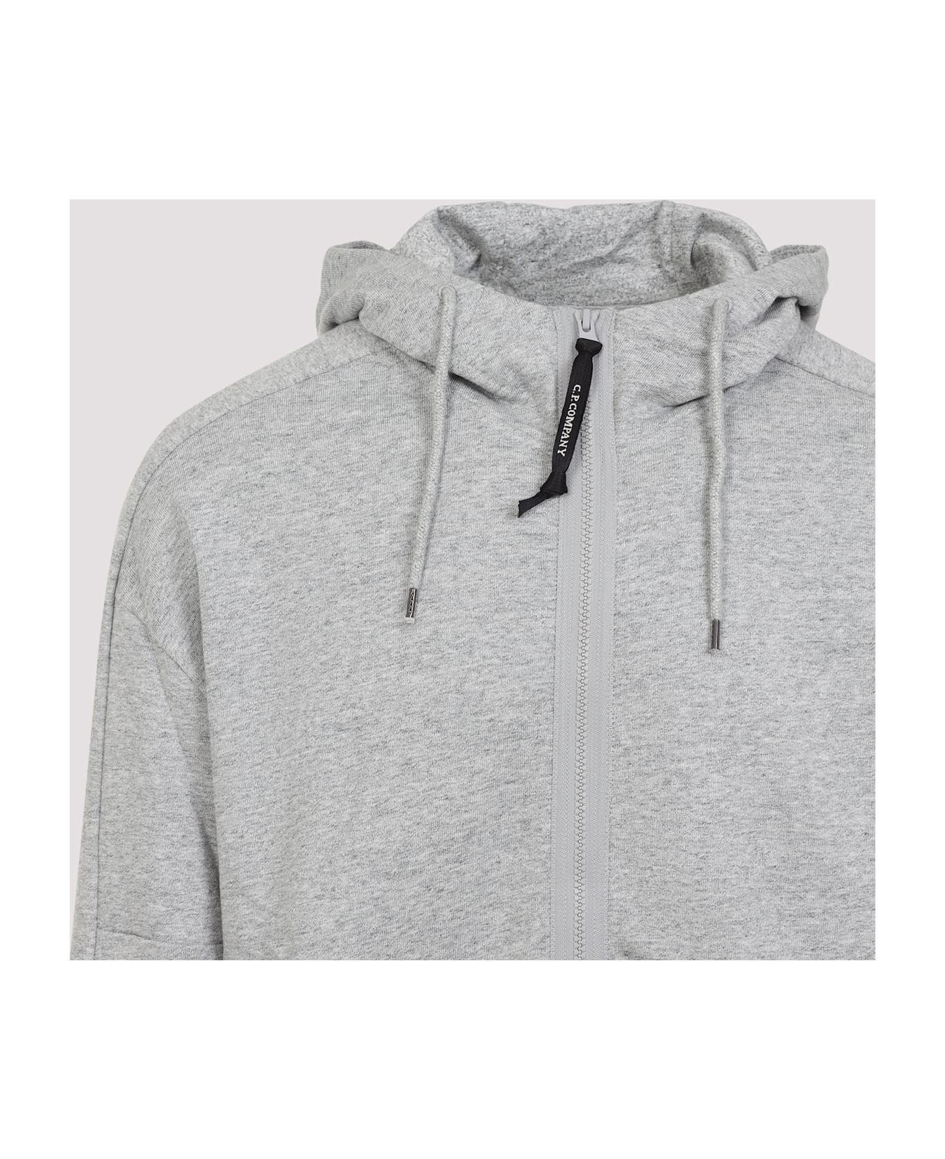C.P. Company Zipped Hooded Sweatshirt - Greystone Melange