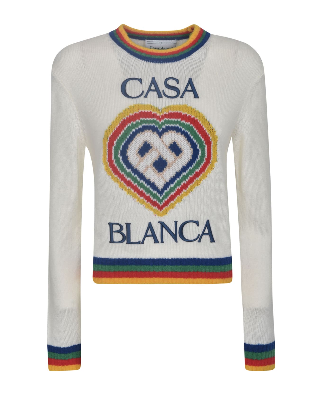 Casablanca Logo Knitted Sweater - White