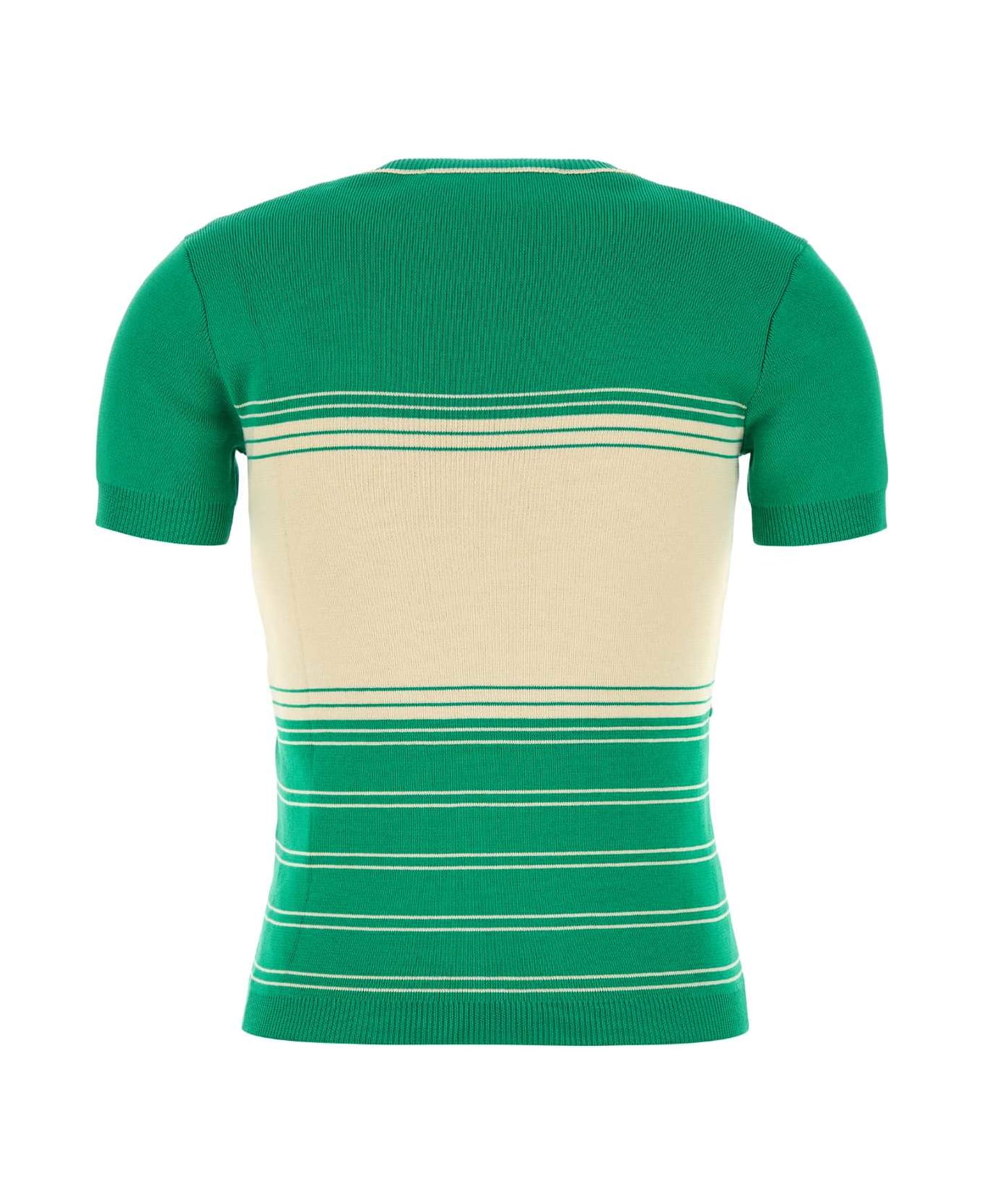 Valentino Garavani Grass Green Cotton Sweater - EMERALDBETULLA