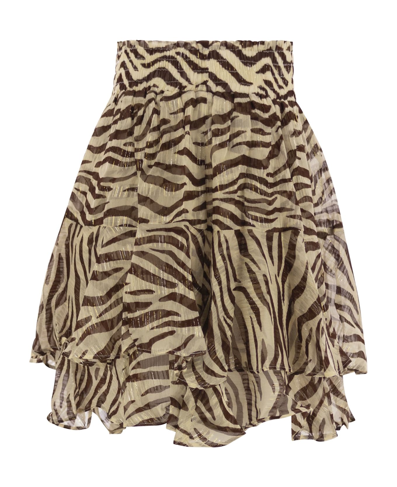 MC2 Saint Barth Eivissa - Miniskirt With Ruffles - Beige/brown