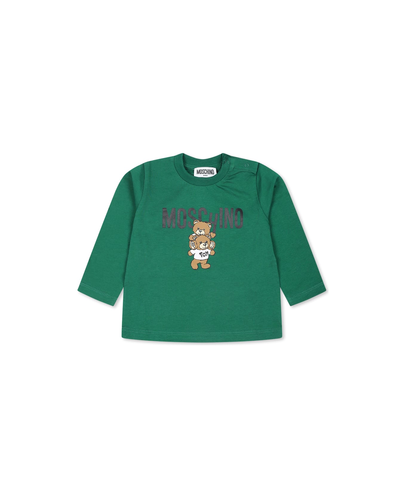 Moschino Green T-shirt For Babykids With Teddy Bear - Green