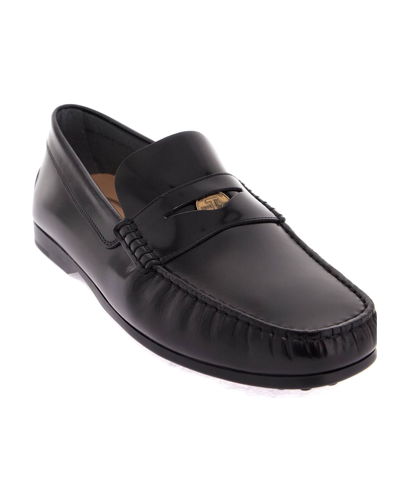 Tod's Brushed Leather Loafers - Nero