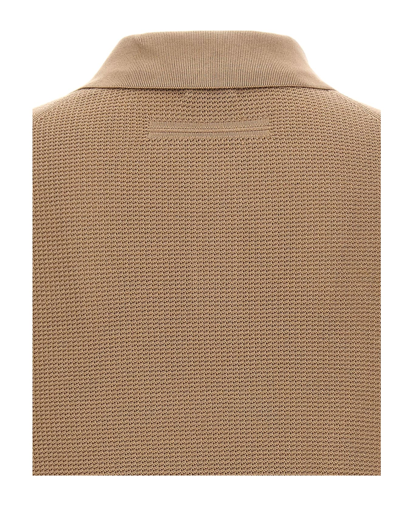 Zegna Knitted Polo Shirt - Beige