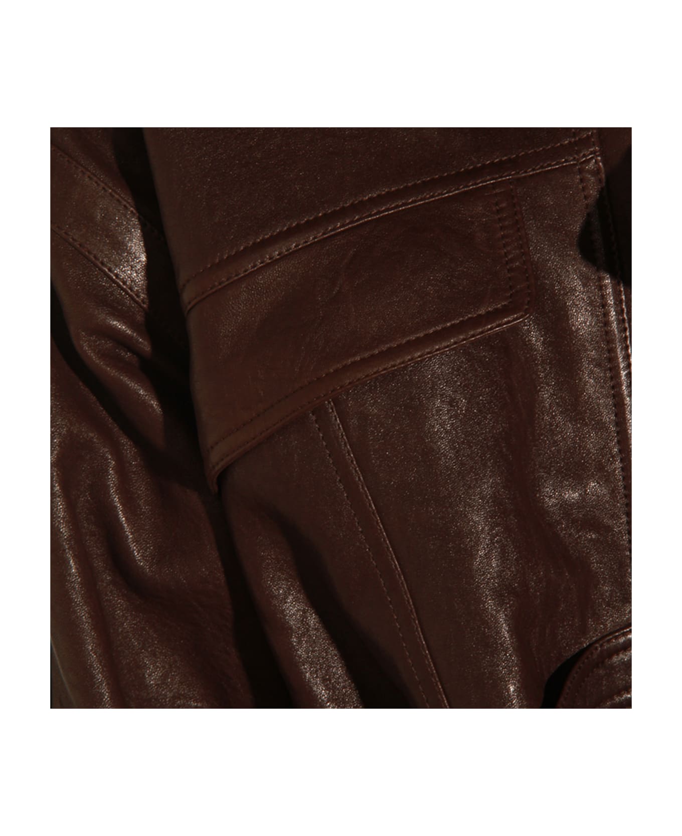 Saint Laurent Brown Leather Jacket - Brown レザージャケット