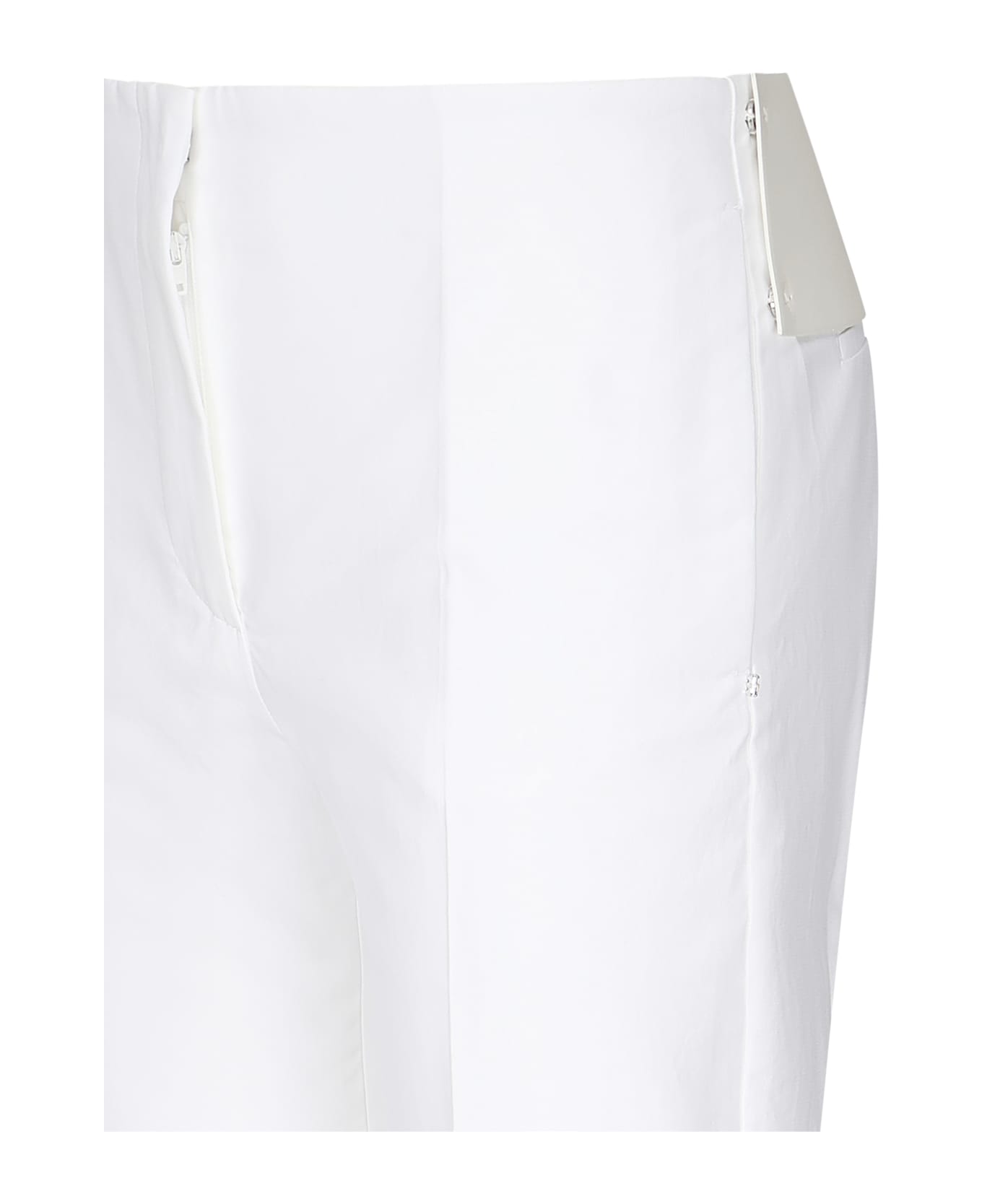 SportMax Slim Cotton Trousers - White