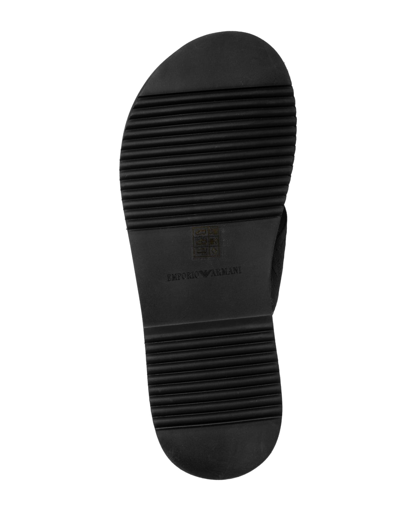 Emporio Armani Leather Sandals - Black その他各種シューズ