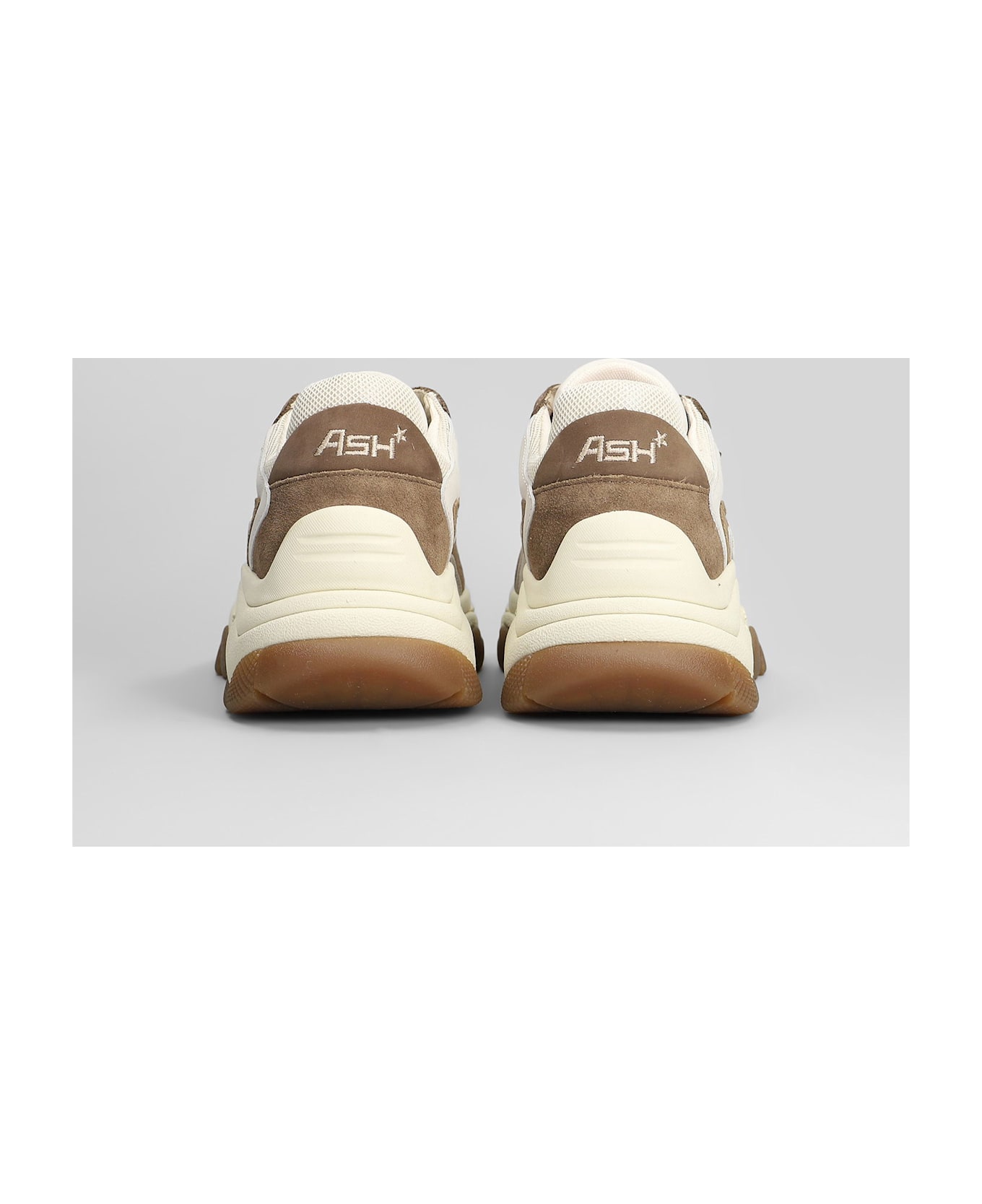 Ash Addict Sneakers In Taupe Suede And Fabric - taupe
