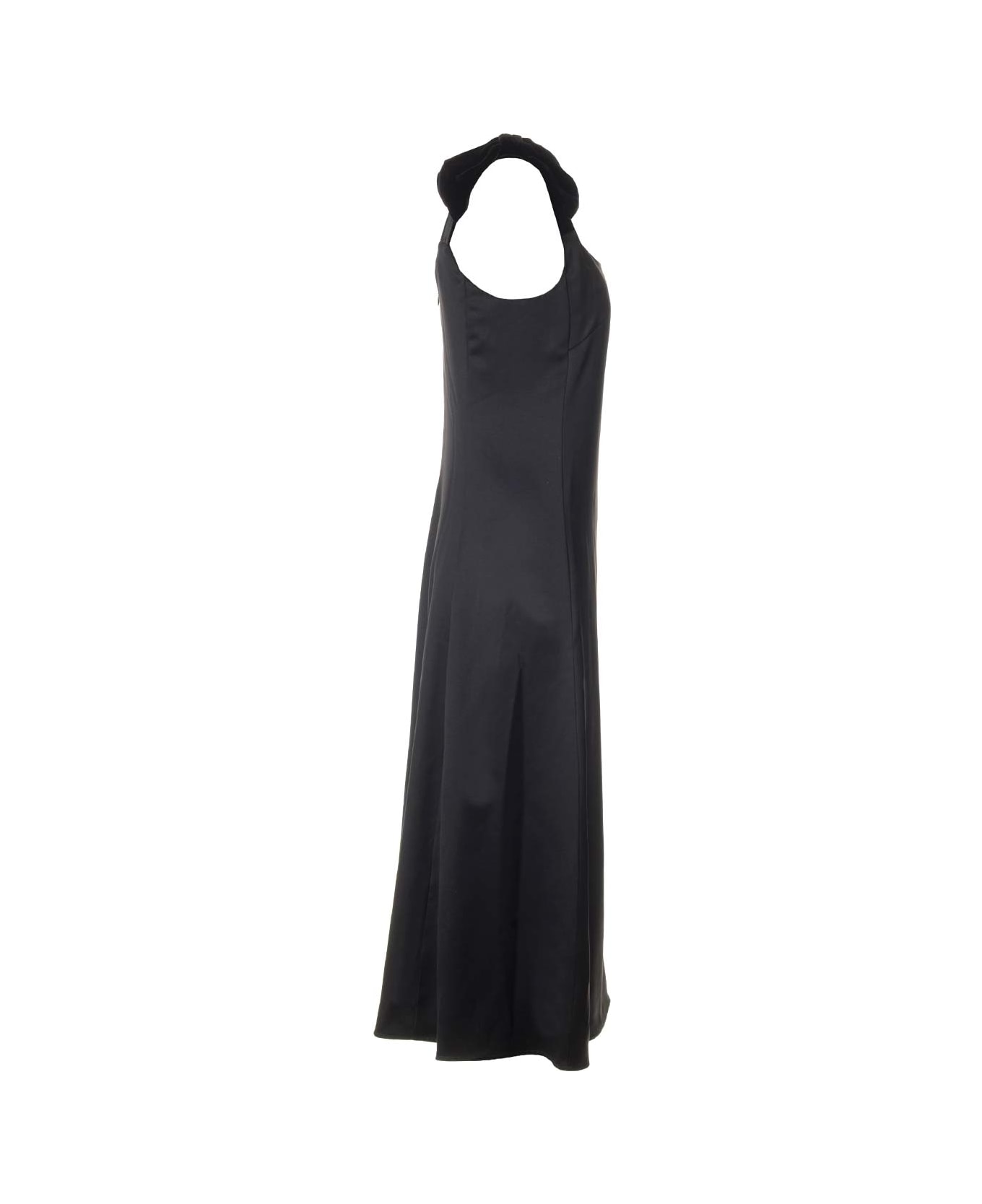 Chloé Velvet Bow Midi Dress - Black