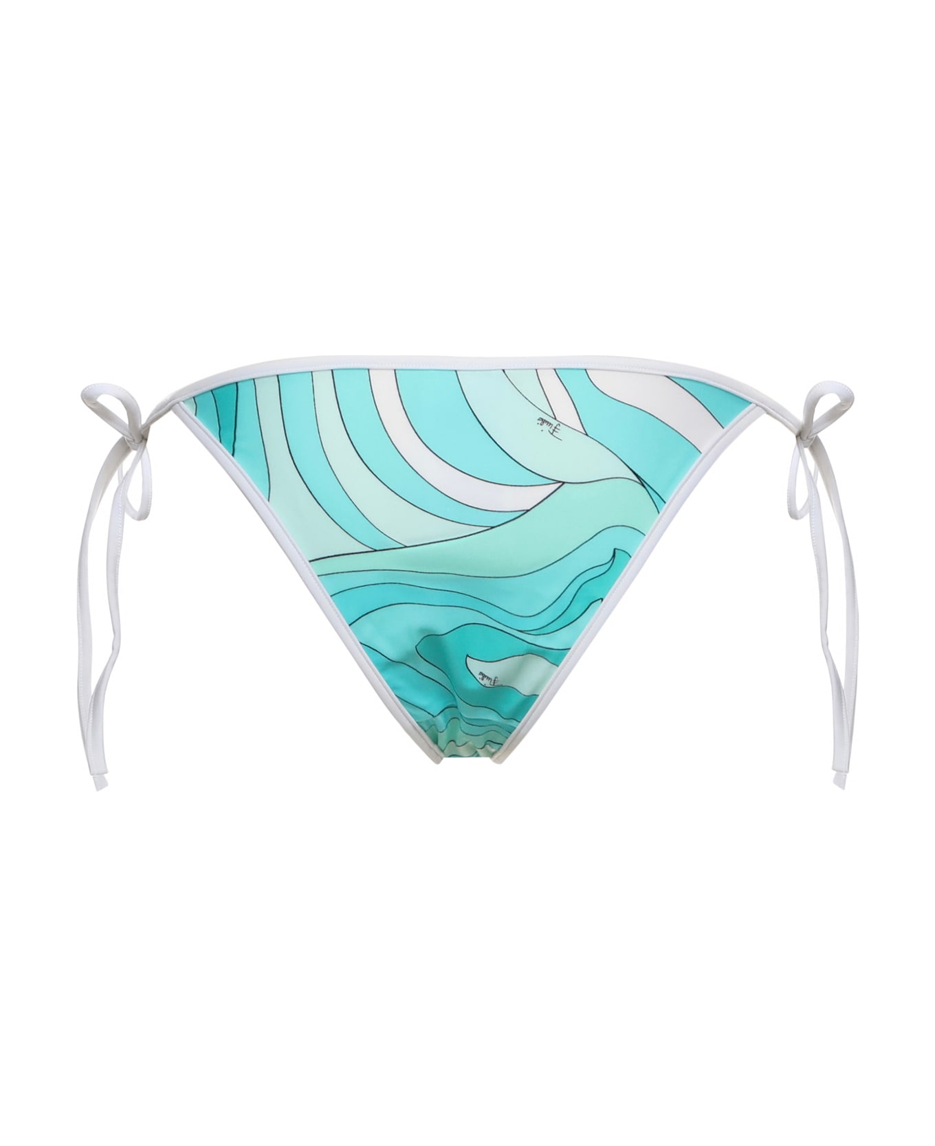 Pucci Marble Print Bikini Bottom - Turquoise