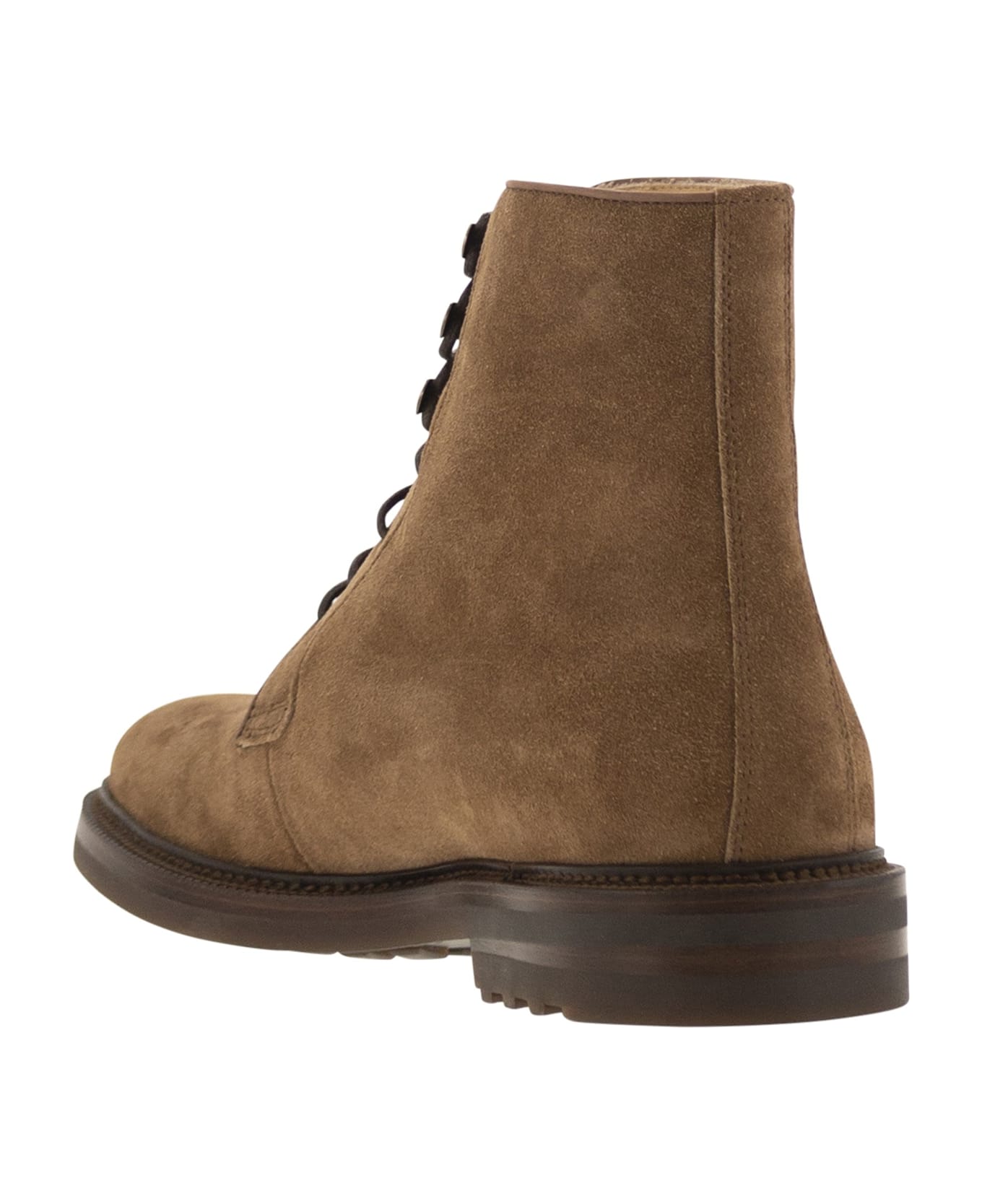 Brunello Cucinelli Suede Lace-up Boot - Hazelnut