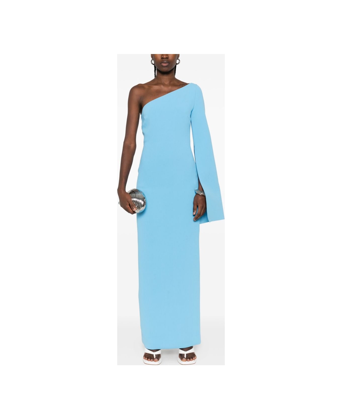 Solace London Alina Midi Dress - Clear Blue