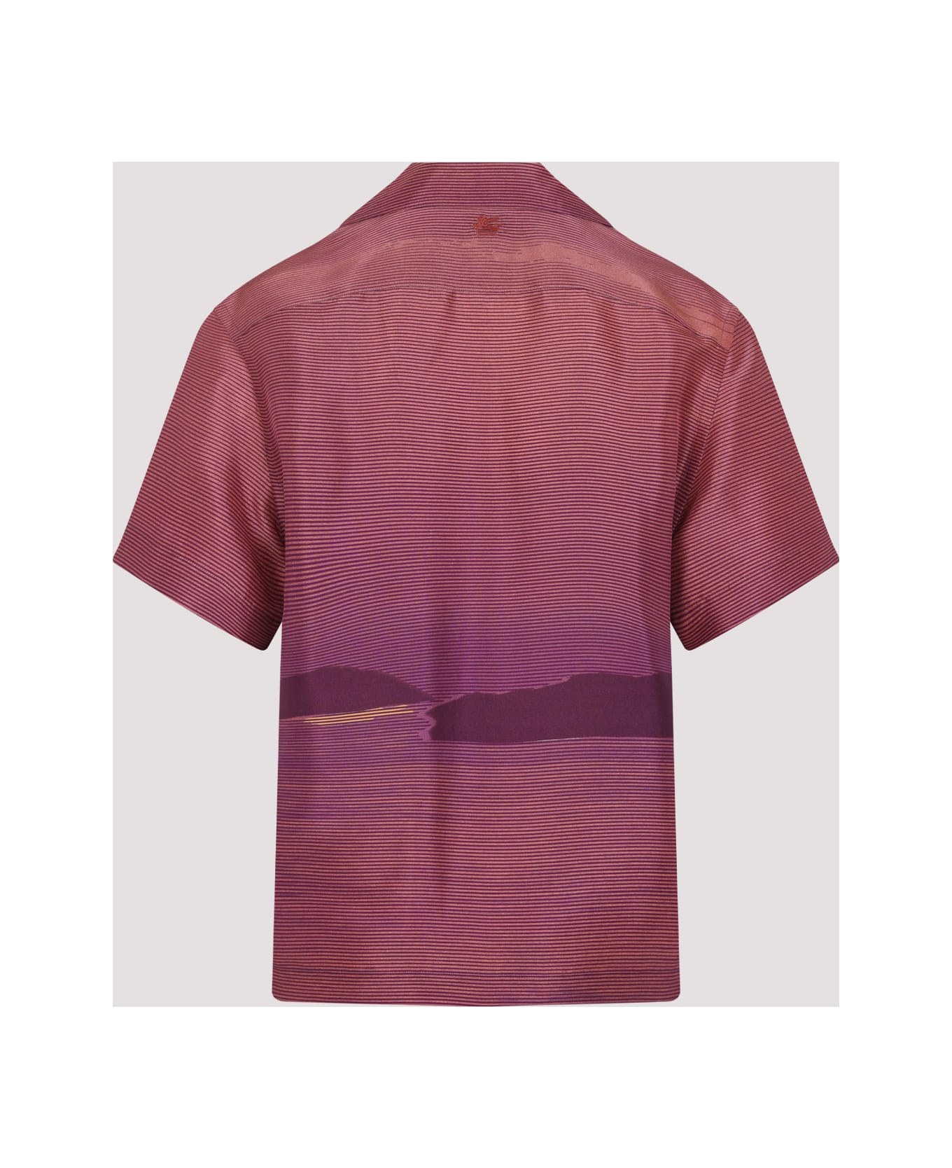 Etro Bowling Short Sleeves Shirt - Print On Orange Base