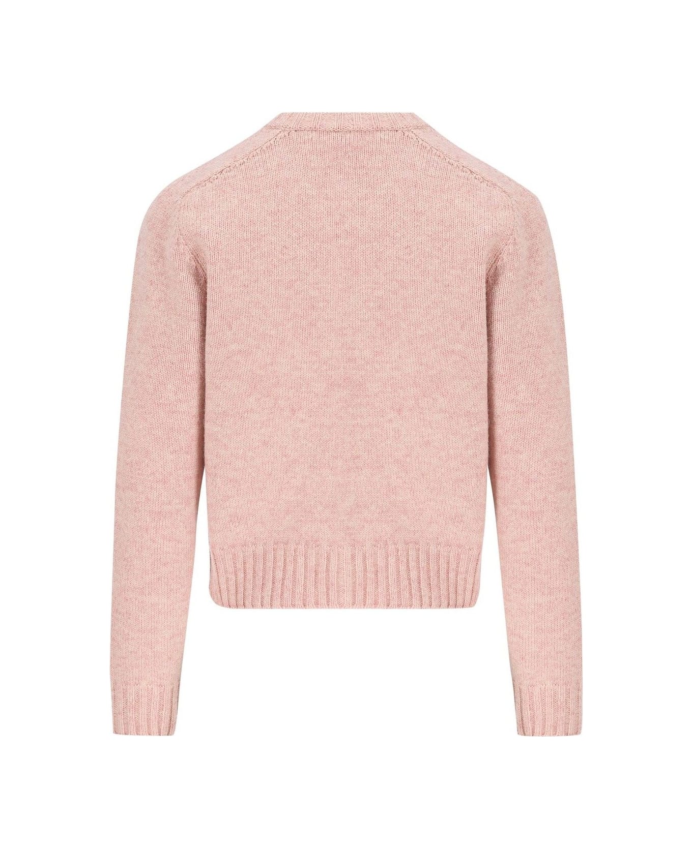 Celine Buttoned Long-sleeved Cardigan - Baby Pink