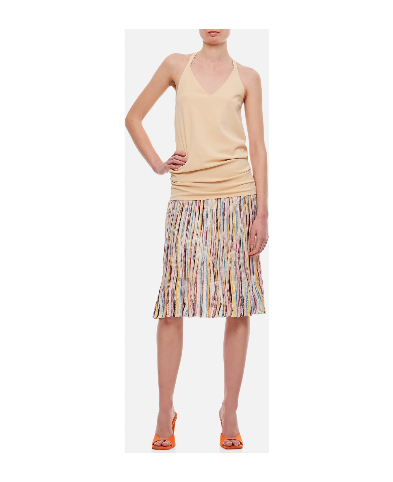 Quira Viscose Dancer Tank Top - Beige