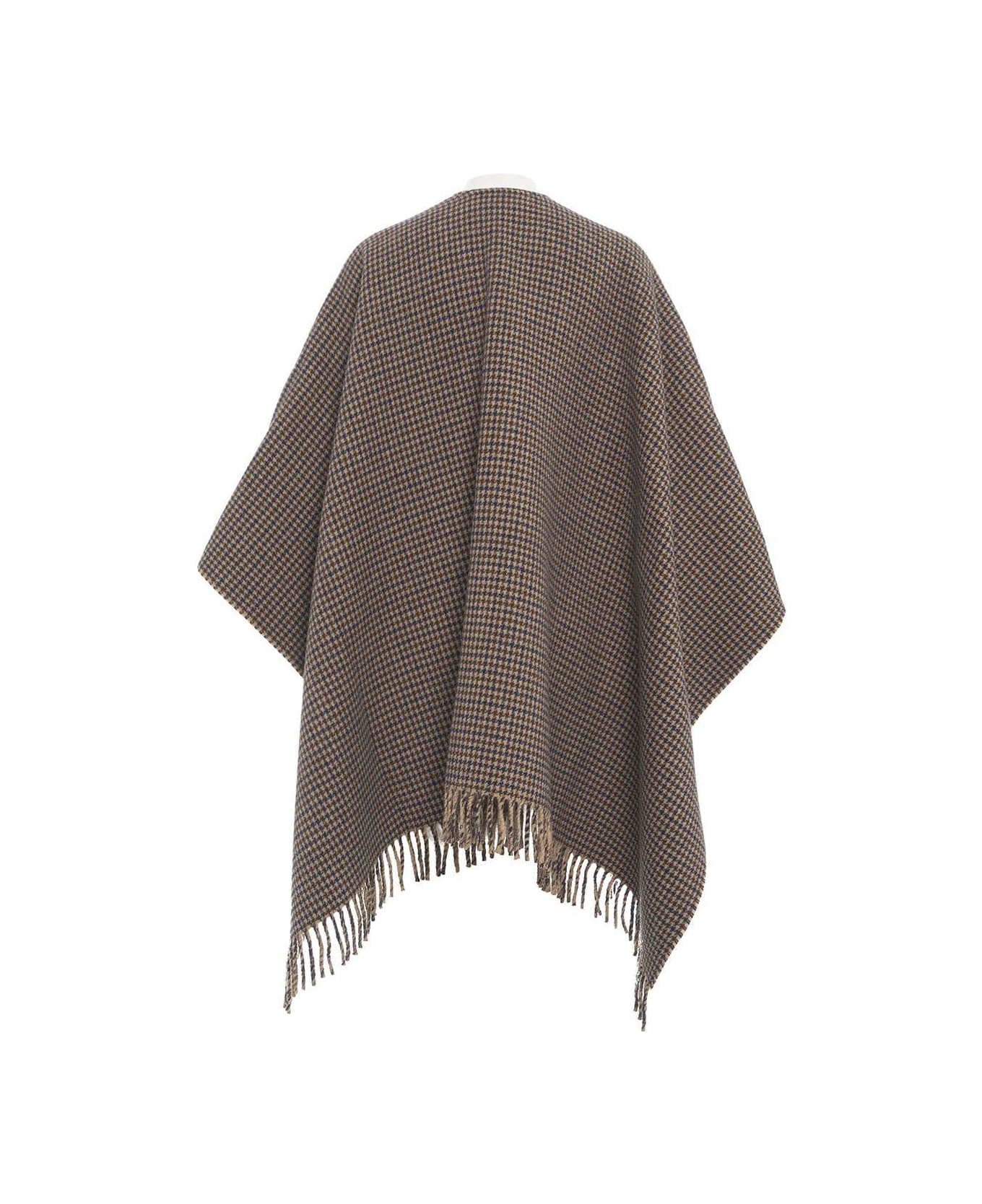 【送料&関税込】Woolrich Check-patterned Fringed Cape Woolrich Check-patterned Fringed Cape | italist