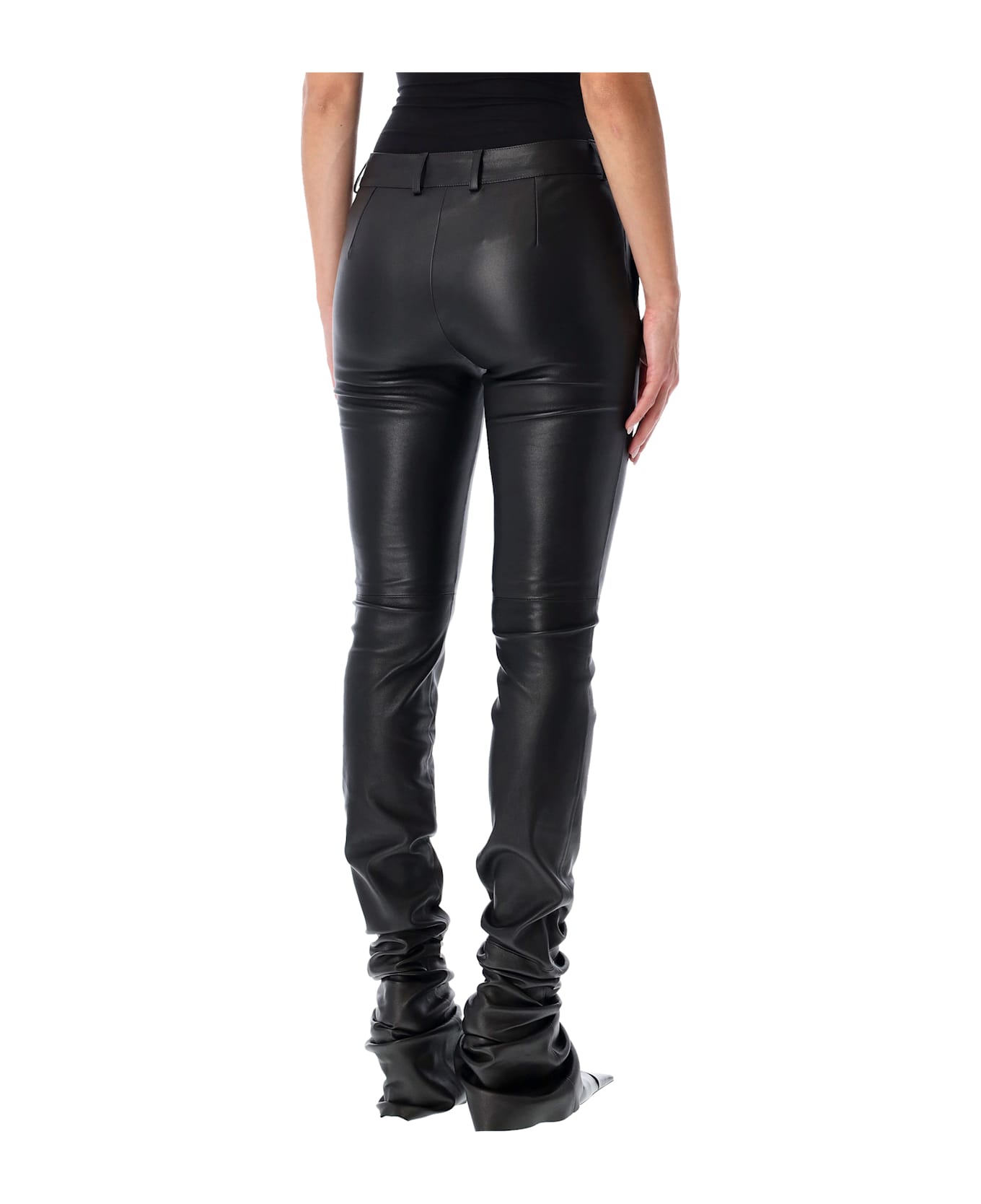 Dolce 
Gabbana Black Stretch Nappa Leather Trousers - Black