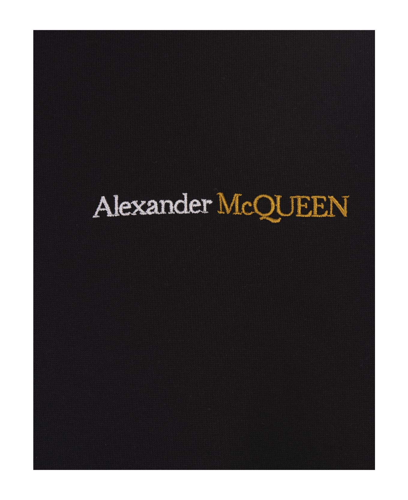 Alexander McQueen Black T-shirt With Two-tone Logo - Black