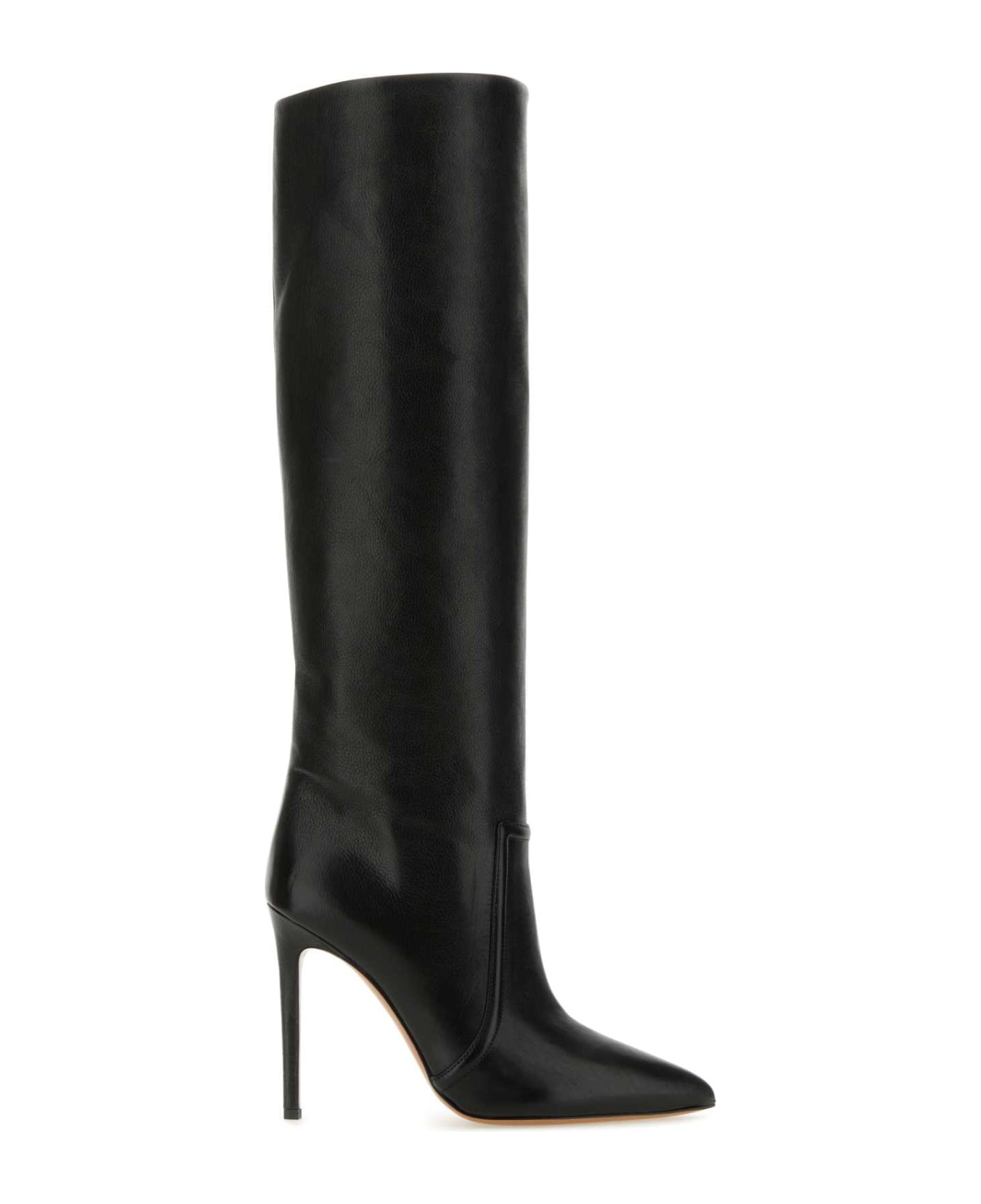 Paris Texas Black Leather Boots - BLACK