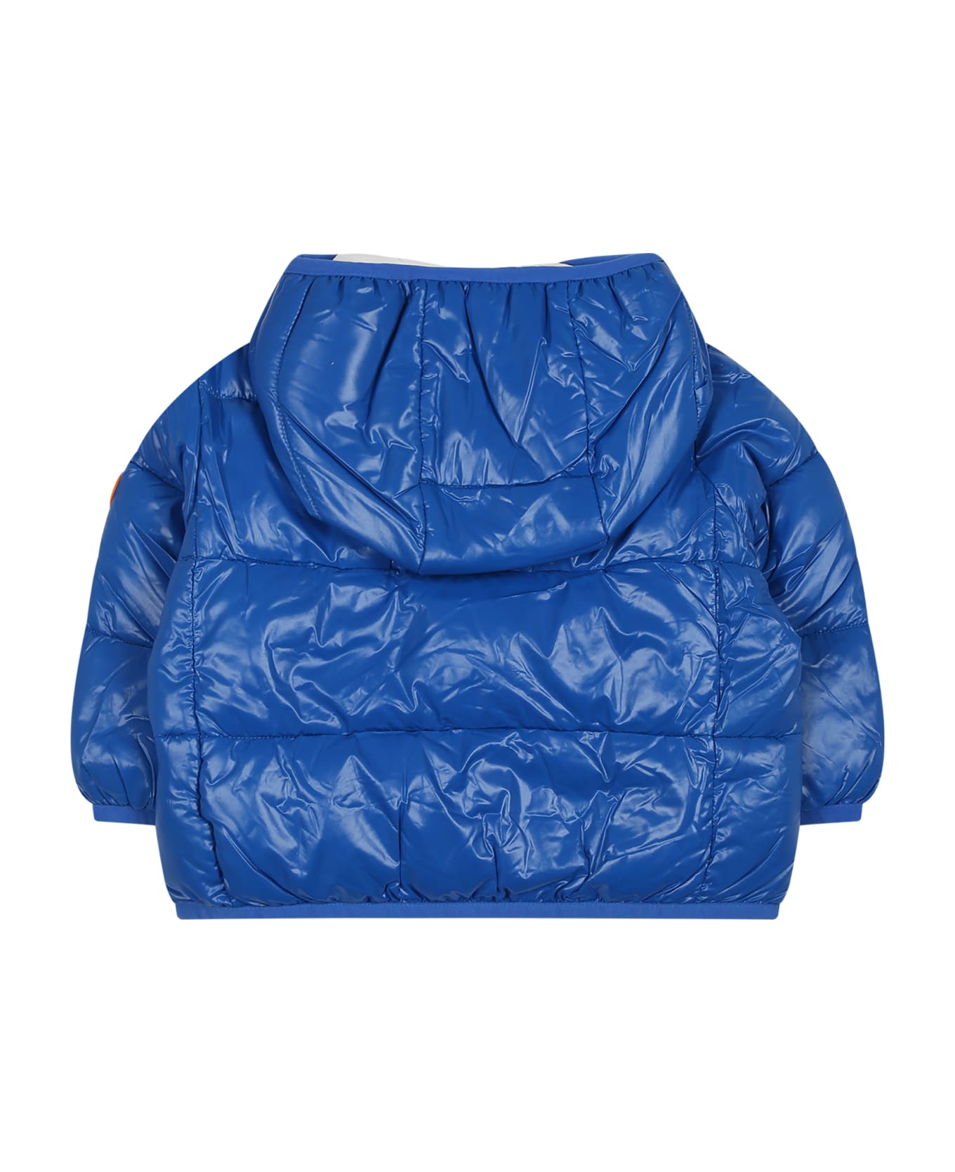 Save the Duck Light Blue Jody Down Jacket For Baby Boy With Logo - Light Blue