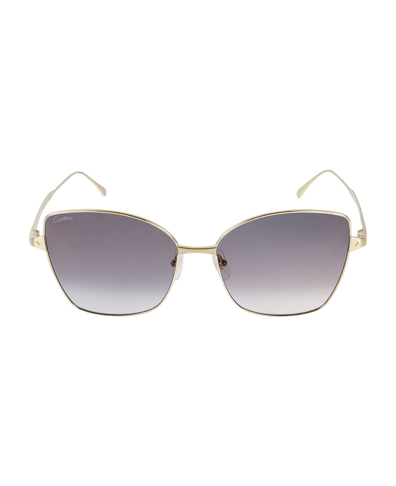 Cartier Eyewear Cat Eye Square Sunglasses - Gold/Grey サングラス