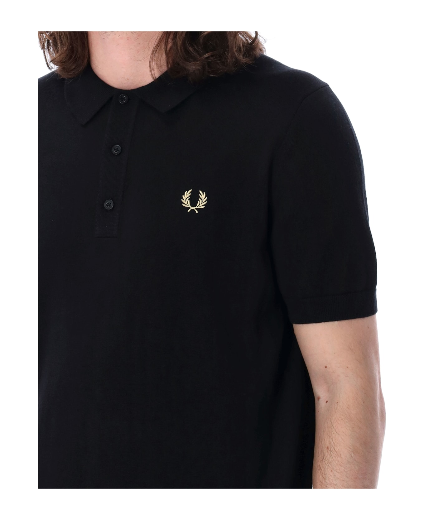 Fred Perry Classic Knitted Polo Shirt - BLACK