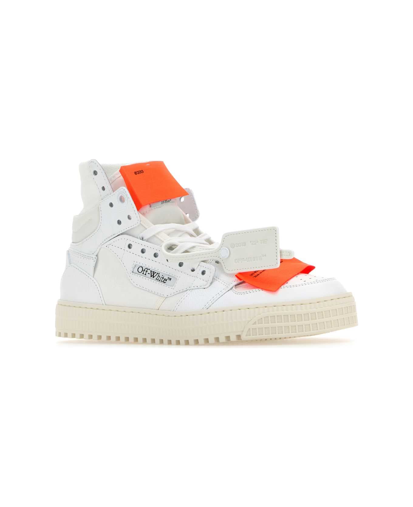 Off-White White Leather And Canvas 3.0 Off Court Sneakers - 0120