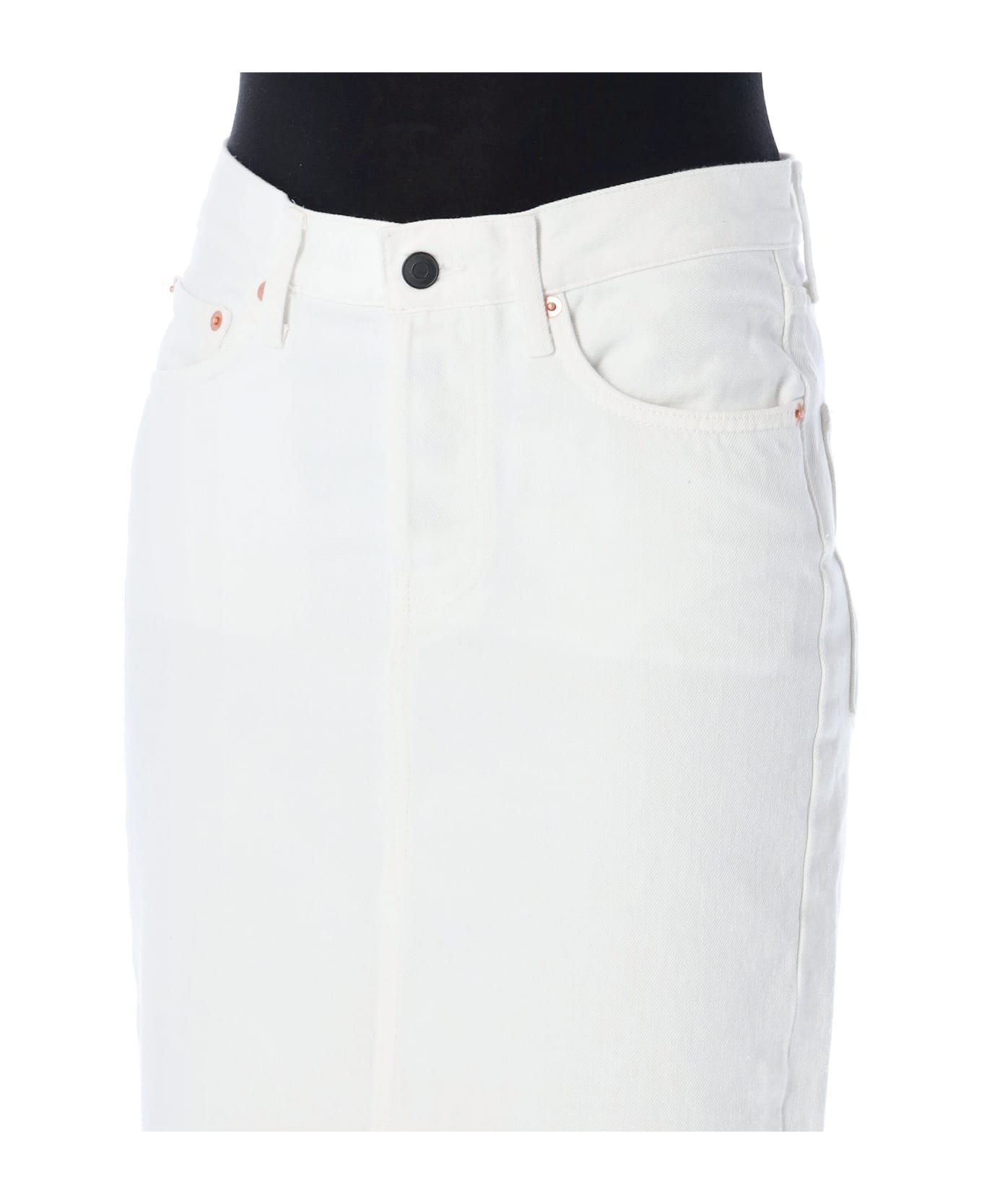 WARDROBE.NYC Denim Column Skirt - WHITE